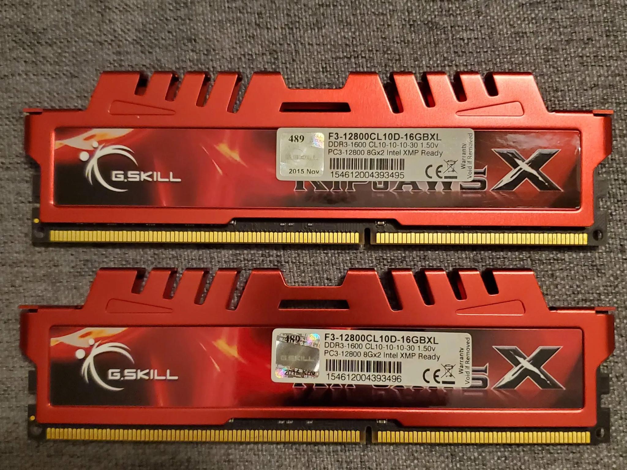 G.Skill 16 GB (2x8GB) DD3-1600 CL10 Memory RAM