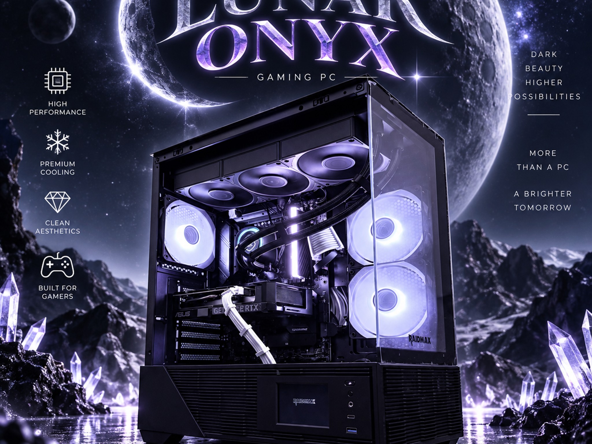 🌕"Lunar Onyx"⚫️ | 1440p Gaming | Ryzen 7 7700X | RTX 4060 | 16GB DDR5 | 1TB SSD | Free Shipping