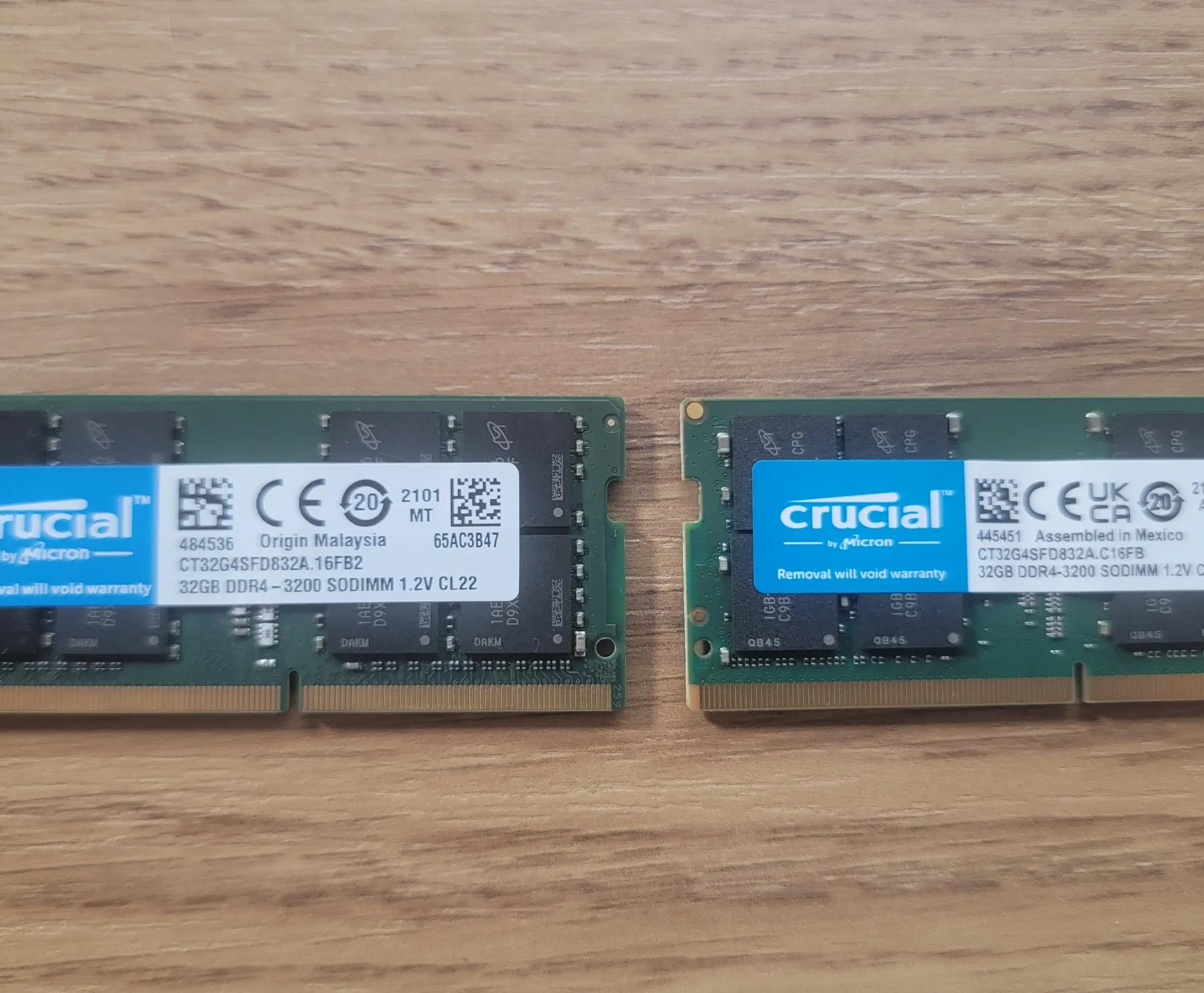 Crucial 64GB DDR4 RAM Kit (2x32GB), 3200MHz (PC4-25600) CL22 Laptop Memory