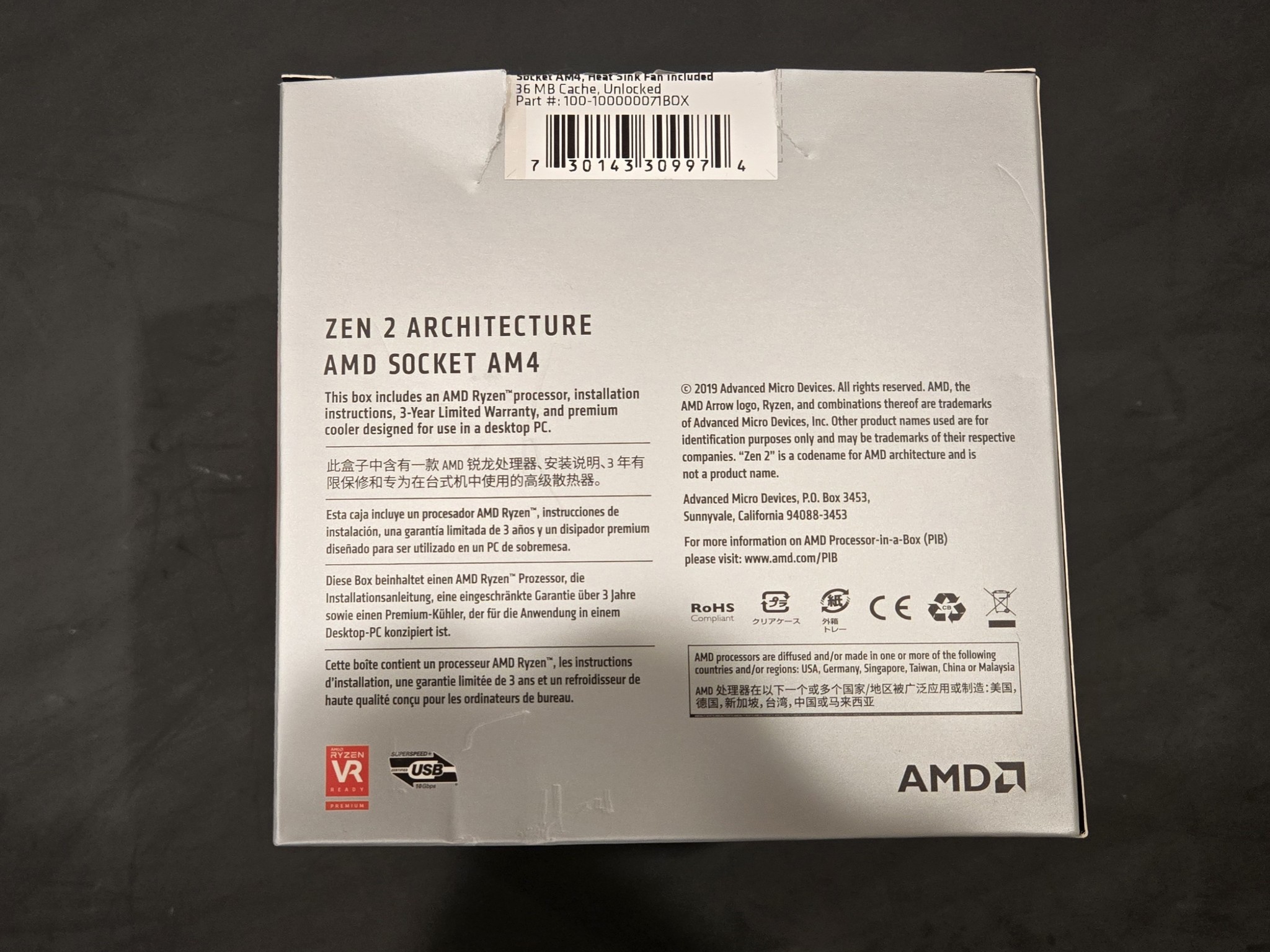 AMD Ryzen 7 3700X 8-Core, 16-Thread Unlocked Desktop Processor (AM4 Socket)