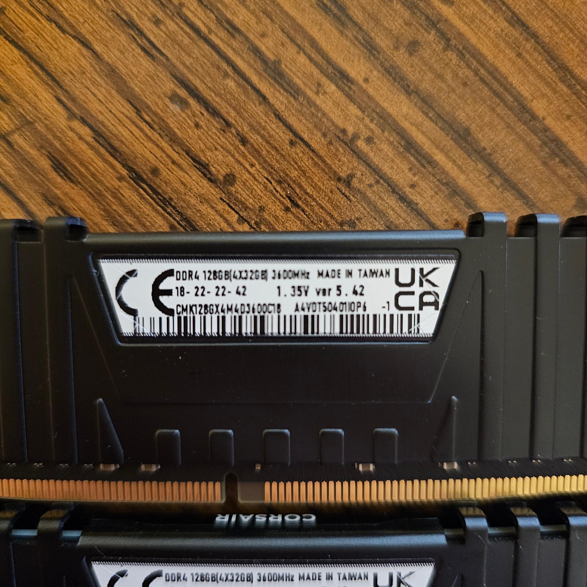 Corsair VENGEANCE LPX 128GB (4 x 32GB) DDR4 DRAM Up To 3600MHz C18 Memory Kit