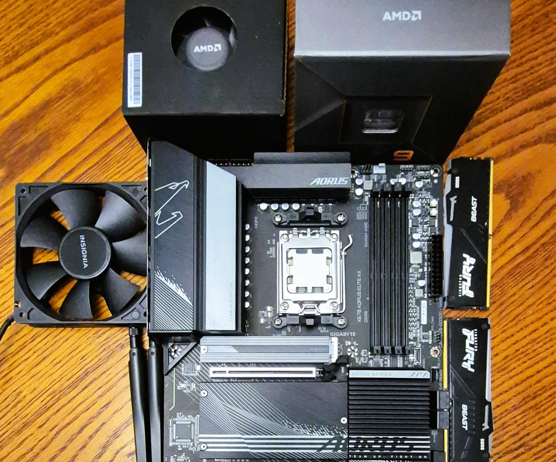 Bundle GIGABYTE X670 AORUS Elite AX AM5 AMD X670 DDR5 Motherboard; Ryzen 9 7950x CPU, 32GB DDR5 RAM