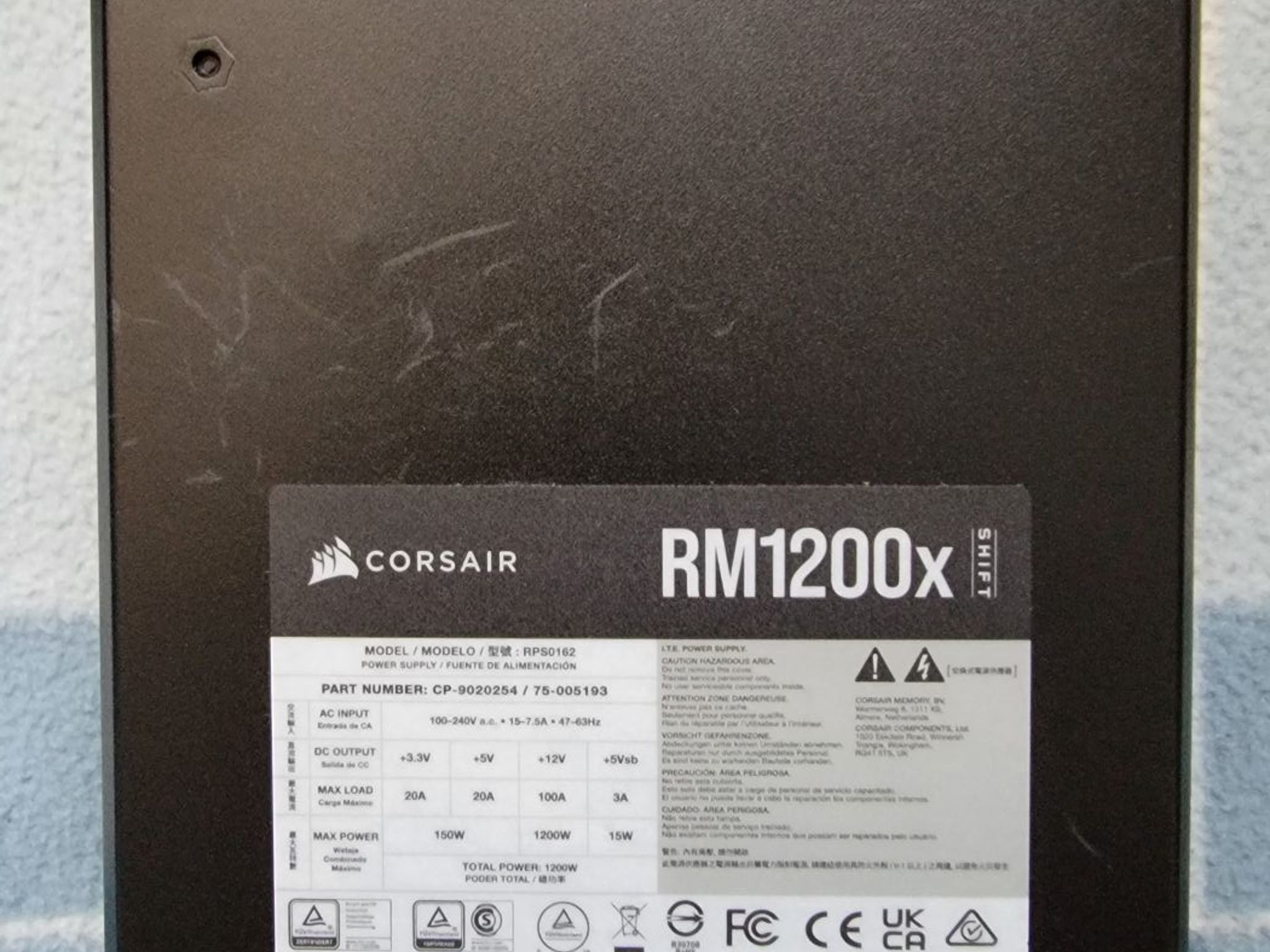 Corsair RM1200x 1200w Gold PSU - RMx Shift Series - Used