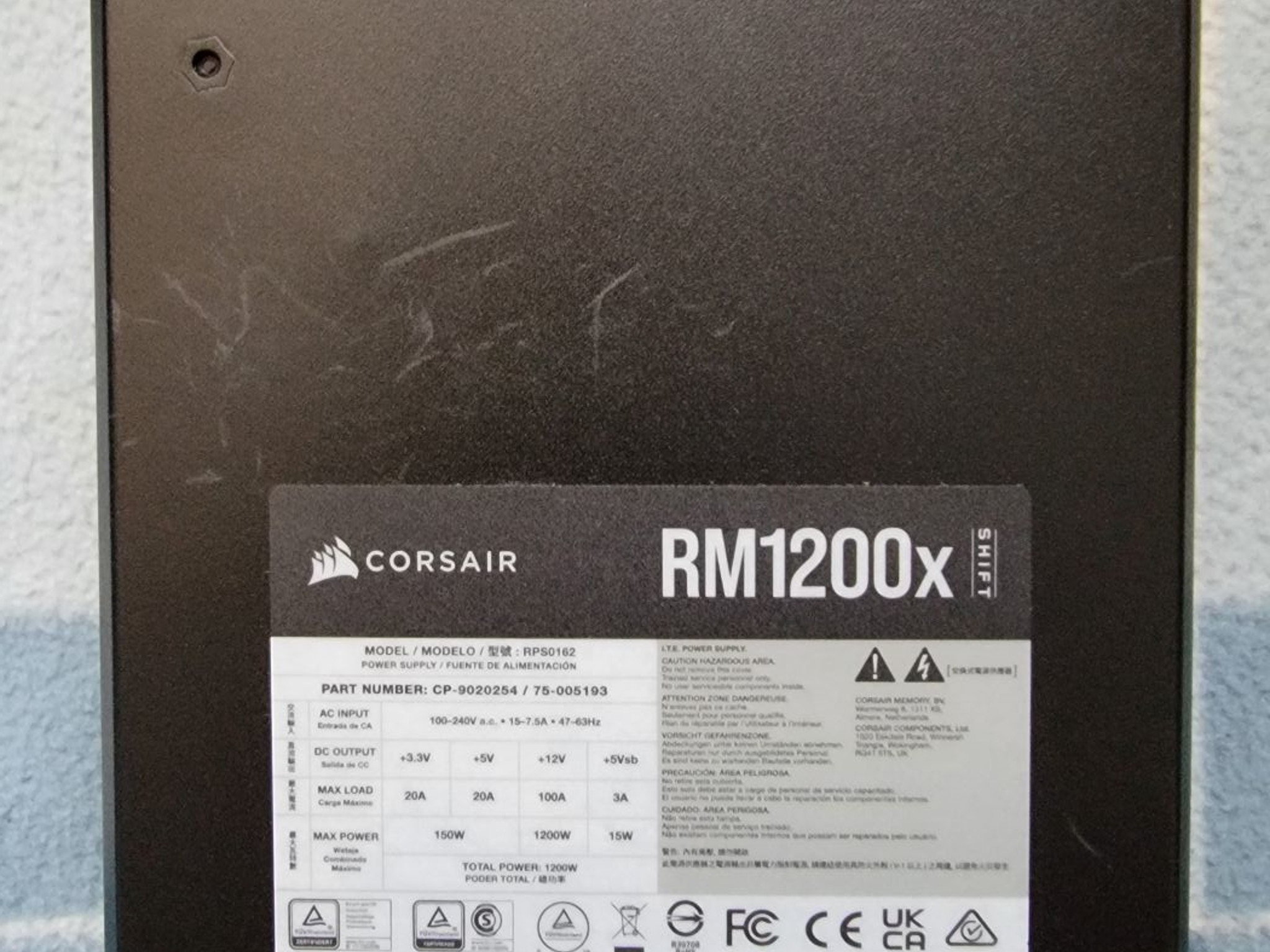 Corsair RM1200x 1200w Gold PSU - RMx Shift Series - Used