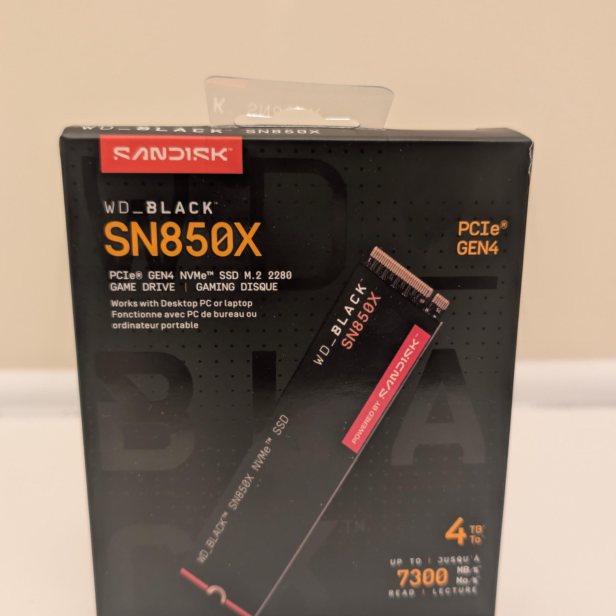 Western Digital WD_BLACK SN850X 4TB NVMe Internal M.2 SSD NEW SEALED w/o heatsink