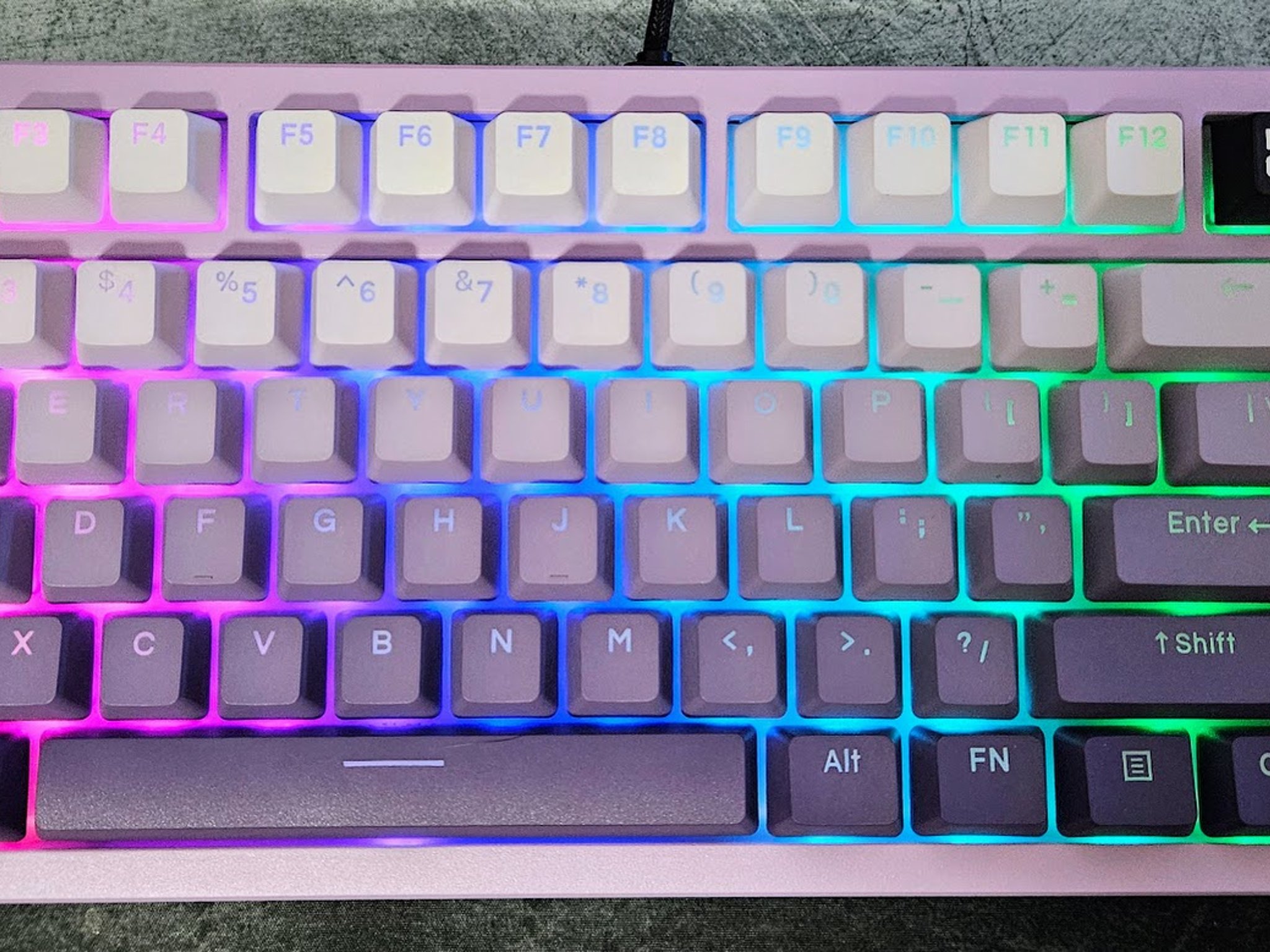 Custom Purple Gradient Keyboard with Clicky Switches | Feker Galaxy80 + Invokeys Pea Flower Clickys