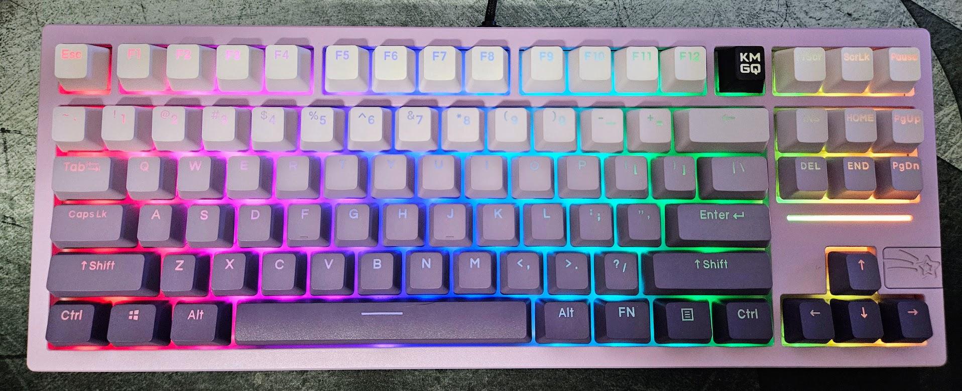 Custom Purple Gradient Keyboard with Clicky Switches | Feker Galaxy80 + Invokeys Pea Flower Clickys