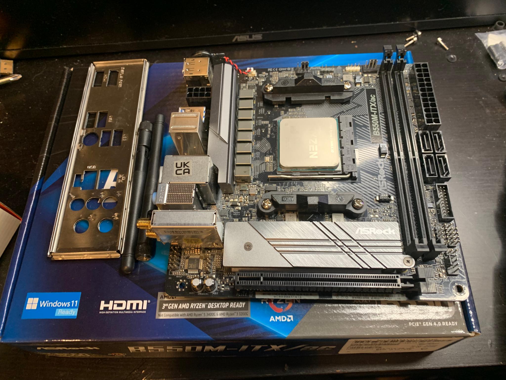 ASRock B550M-ITX/ac Motherboard + Ryzen 5 5600x3D 6-core AM4 CPU BUndle