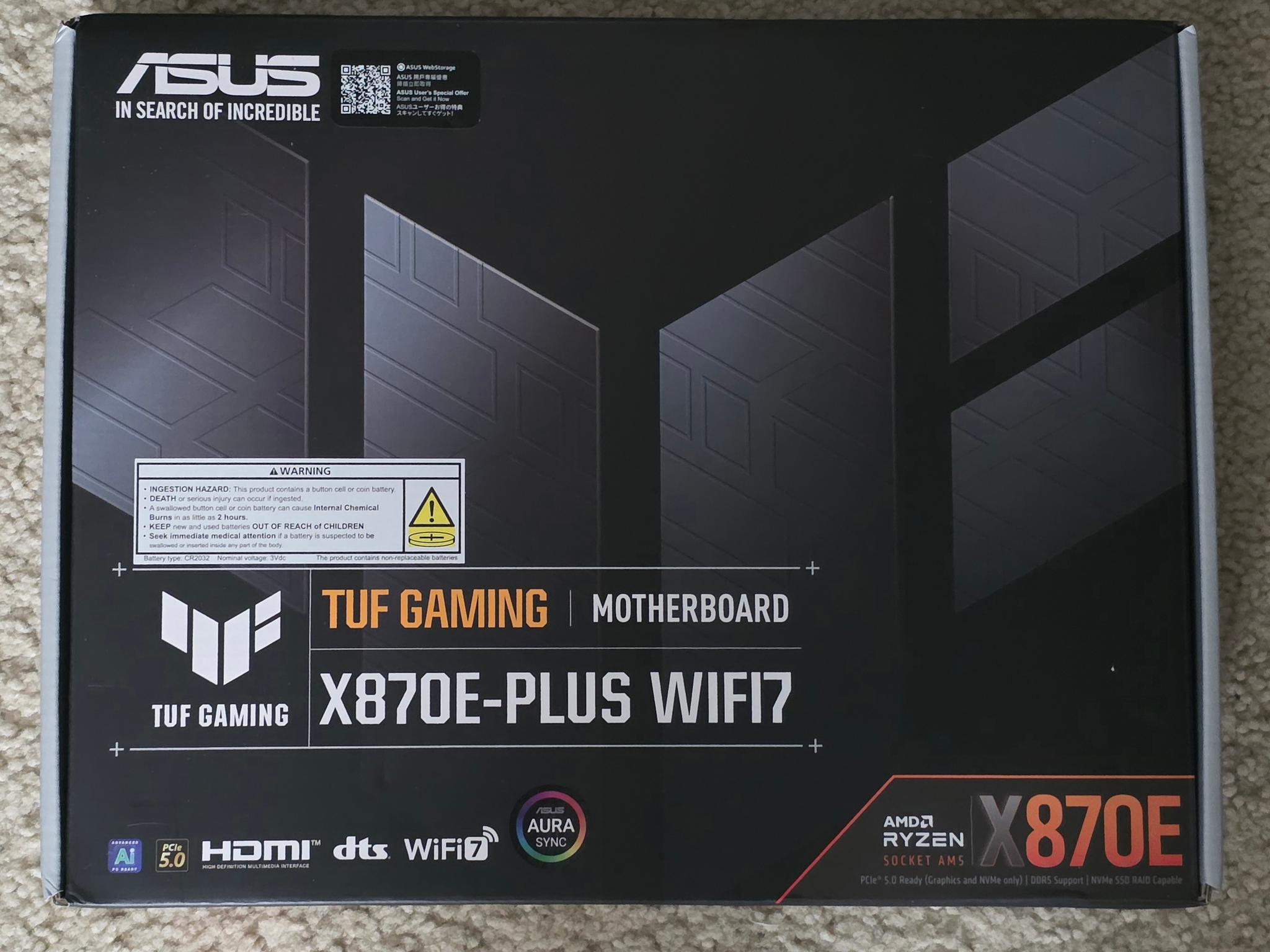ASUS TUF GAMING X870E-PLUS WIFI7 AM5 Brand New Sealed