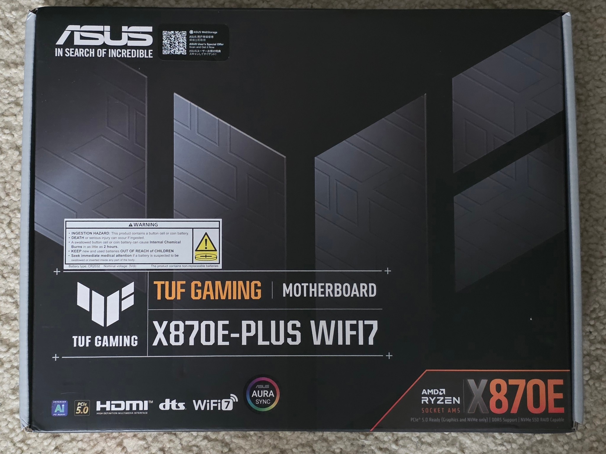 ASUS TUF GAMING X870E-PLUS WIFI7 AM5 Brand New Sealed