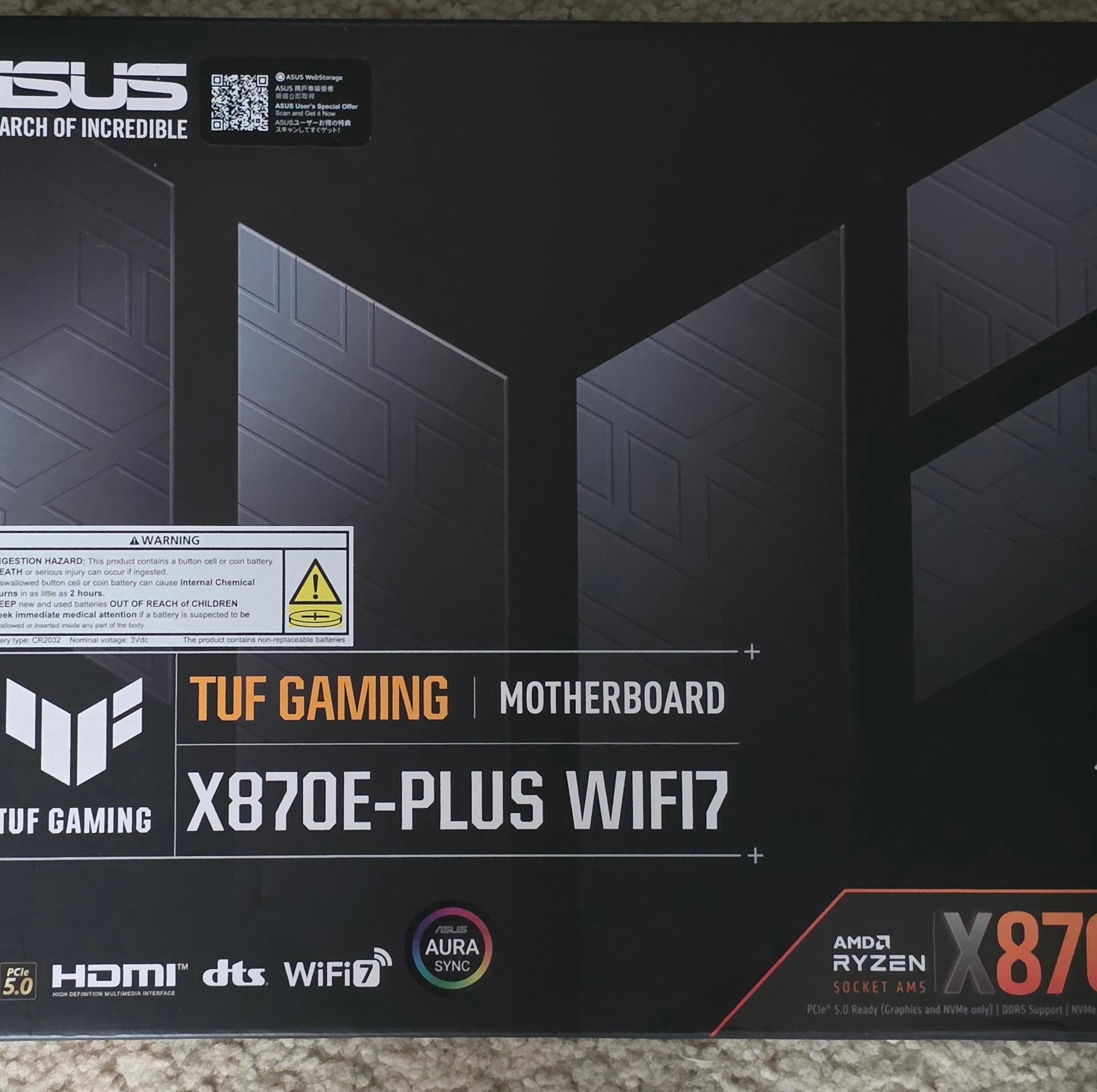 ASUS TUF GAMING X870E-PLUS WIFI7 AM5 Brand New Sealed
