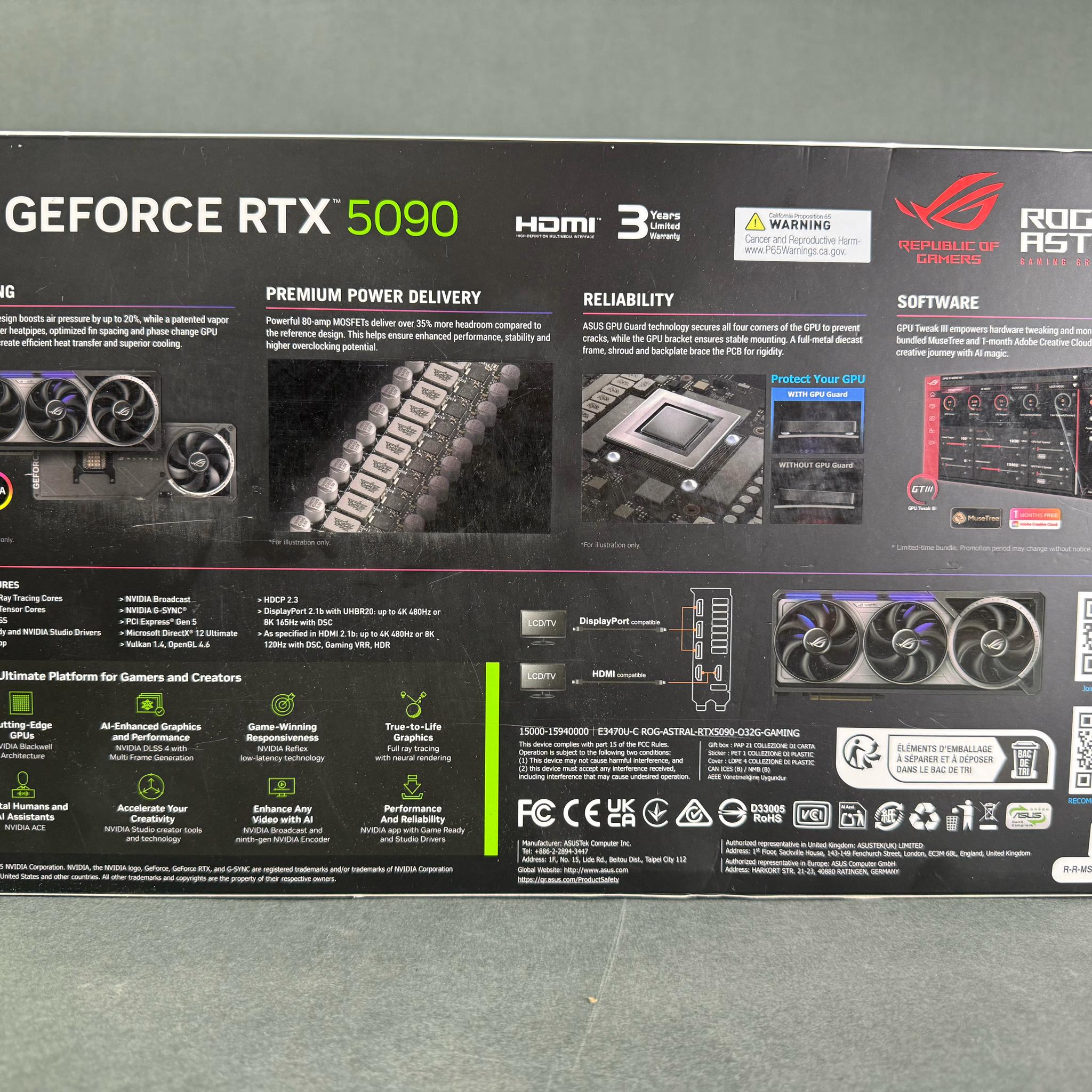 ASUS ROG Astral GeForce RTX 5090 32GB GDDR7 OC Edition