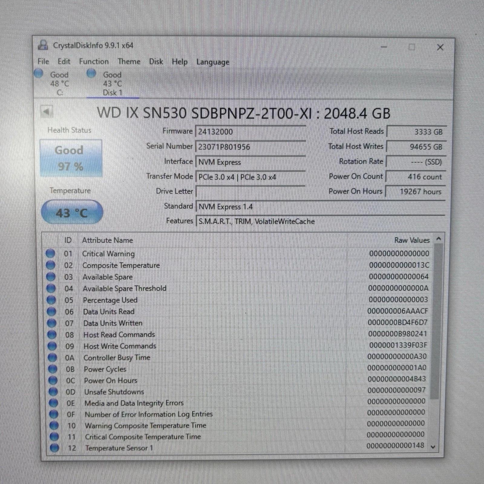 Western Digital IX SN530 PCIe Gen3 NVMe SSD 2TB