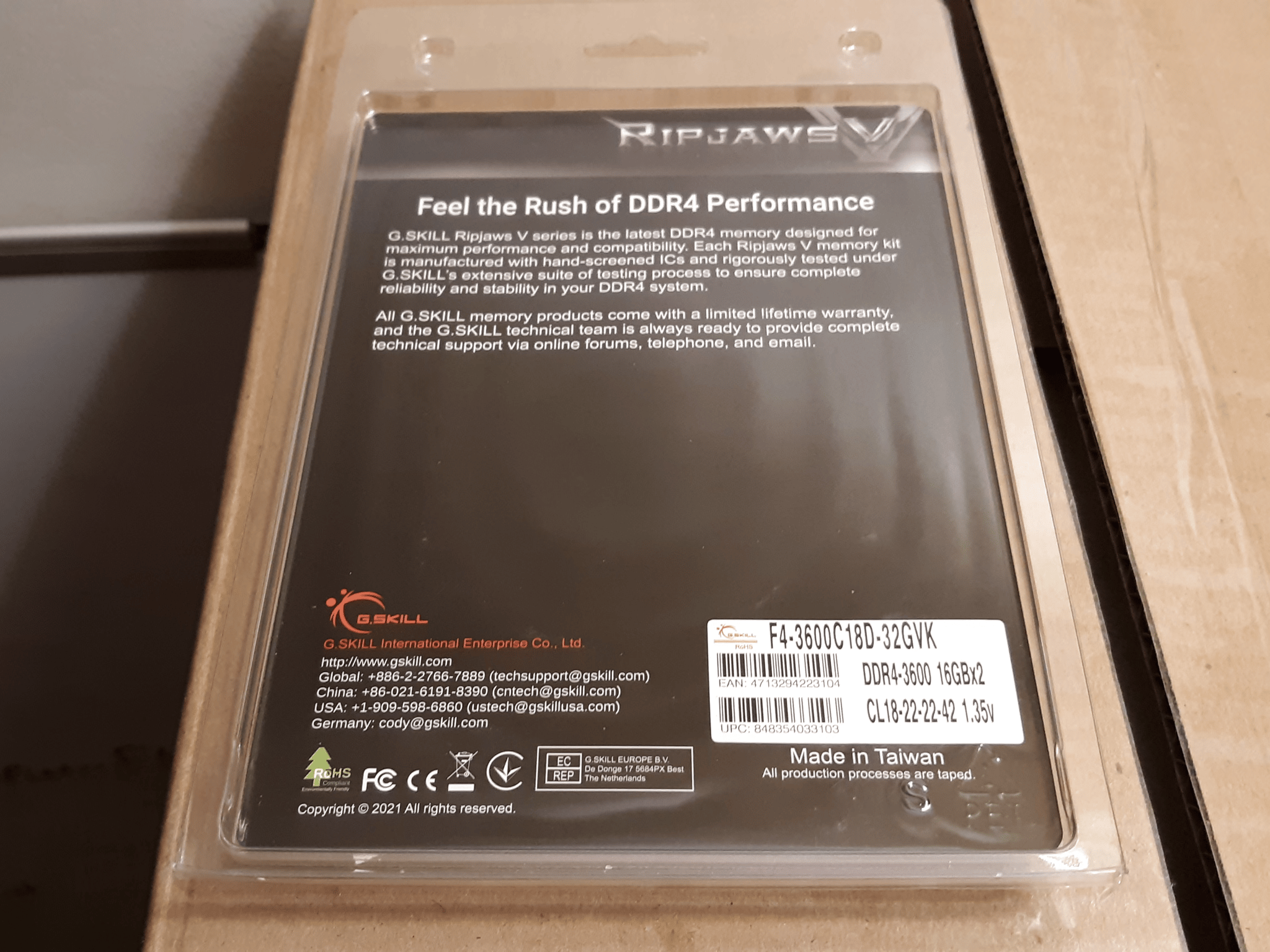 G.Skill Ripjaws V 2x16 GB DDR4-3600 CL18 Desktop Memory