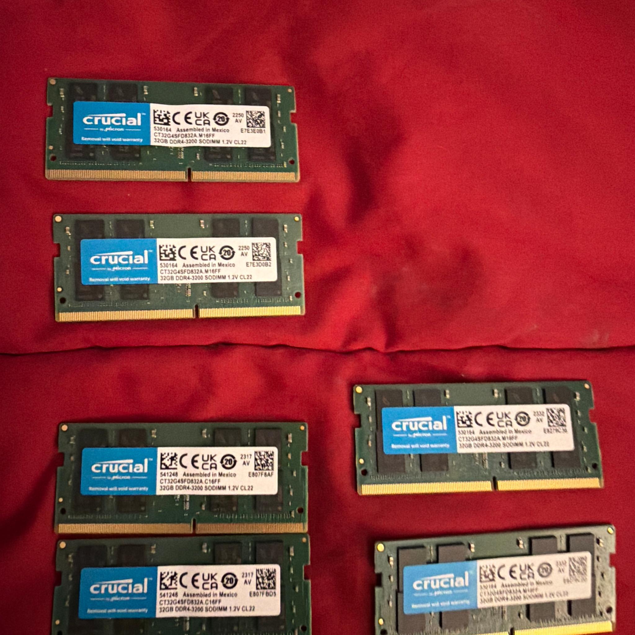 64GB DDR4 3200 Crucial Dual Channel Kit open box