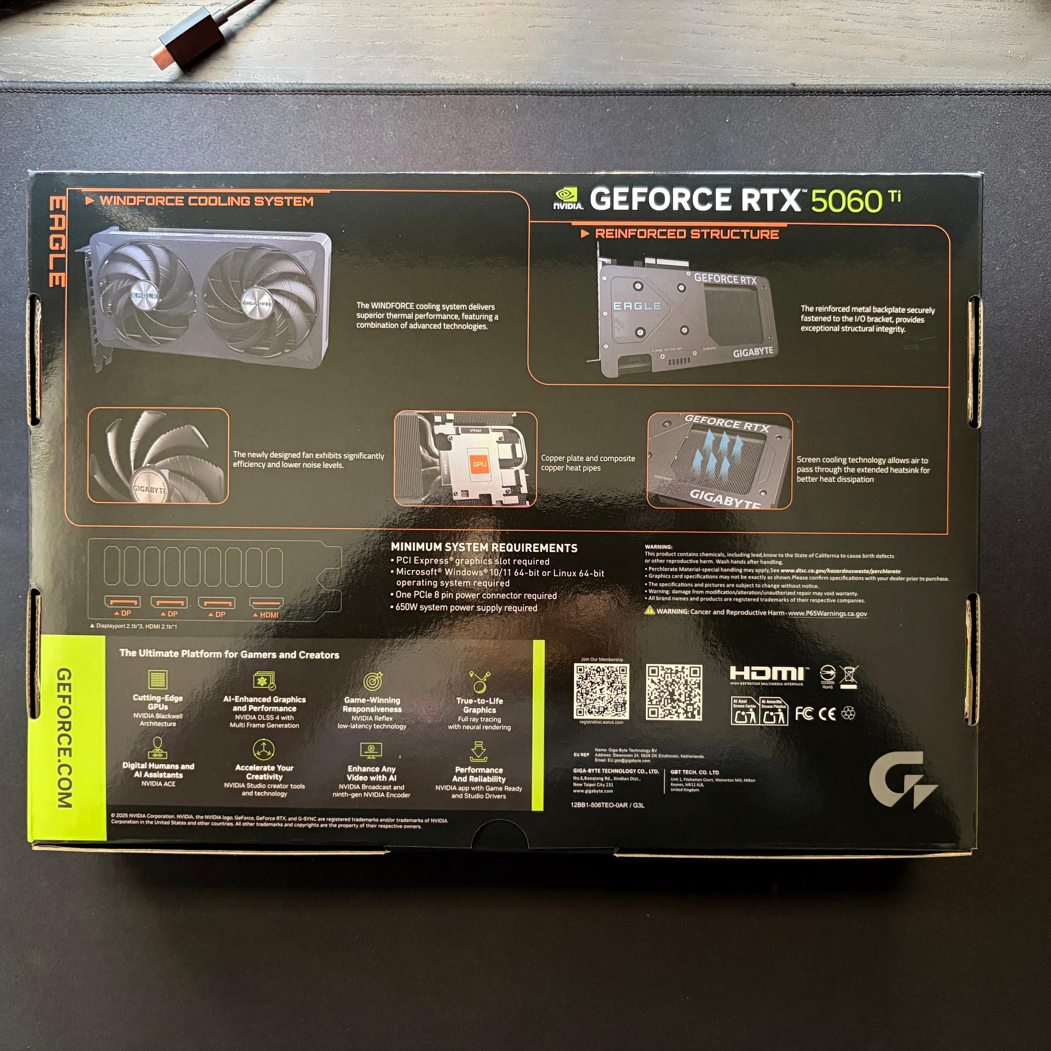 GIGABYTE GeForce RTX 5060 Ti EAGLE OC 16GB