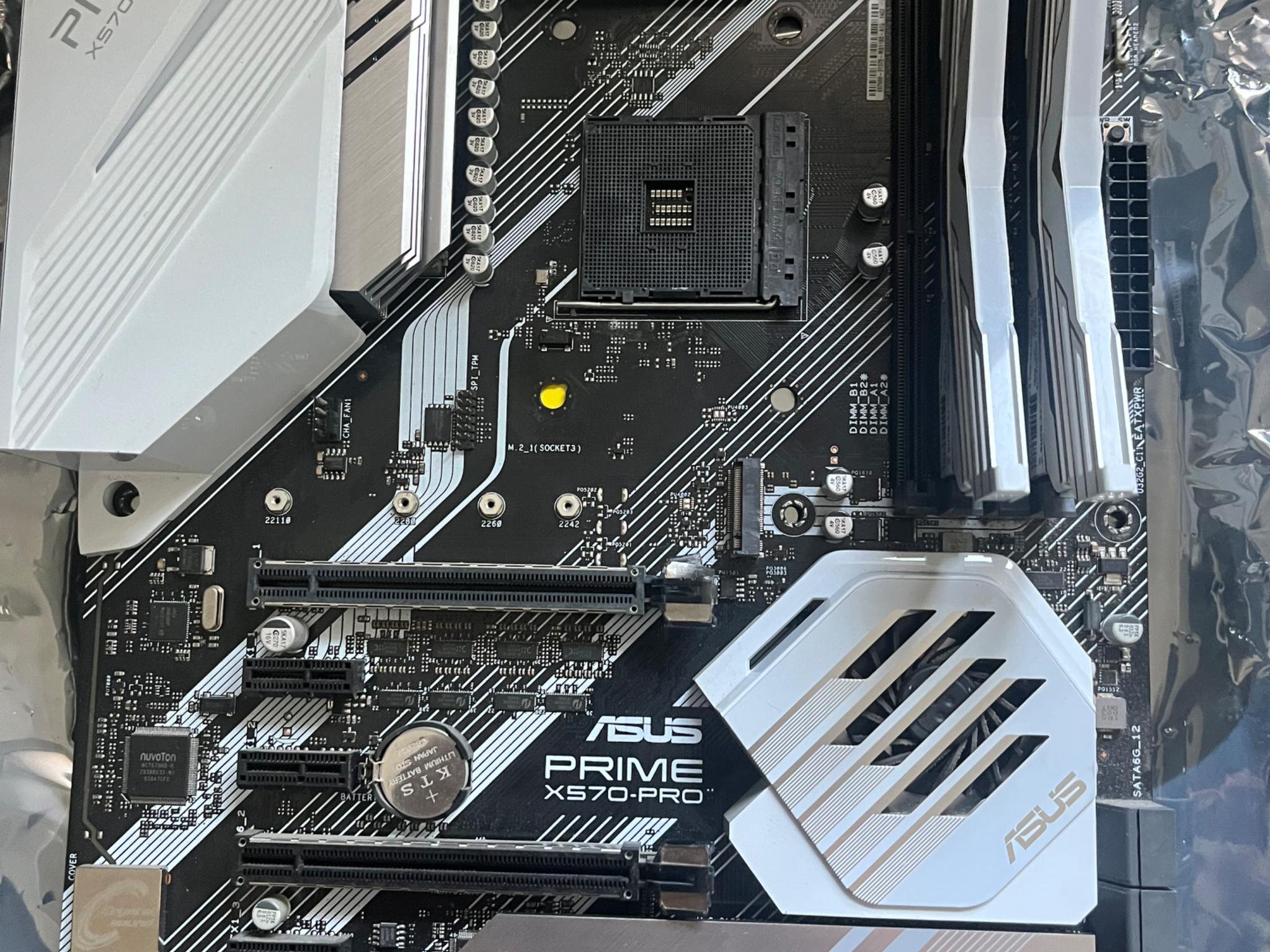 Asus prime x570 pro atx and 64gb of 3600mhz ram