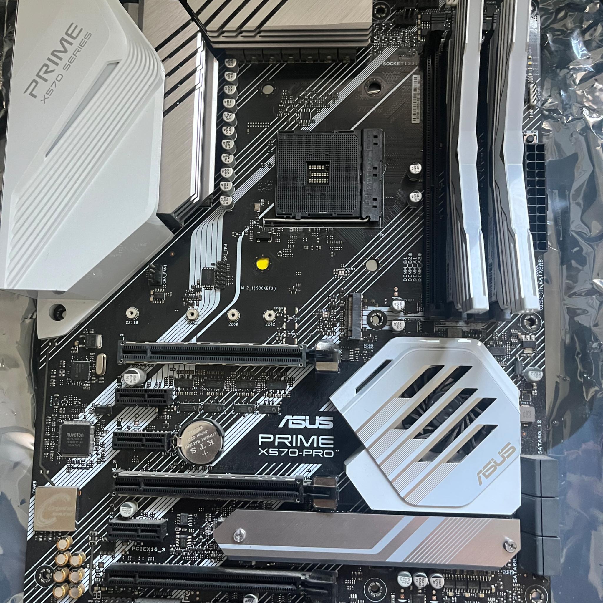 Asus prime x570 pro atx and 64gb of 3600mhz ram