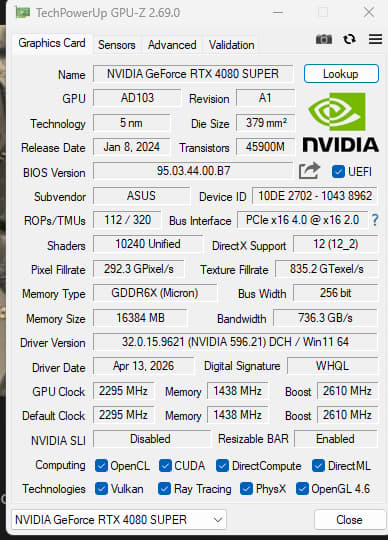 ASUS TUF Gaming GeForce RTX 4080 SUPER OC Edition