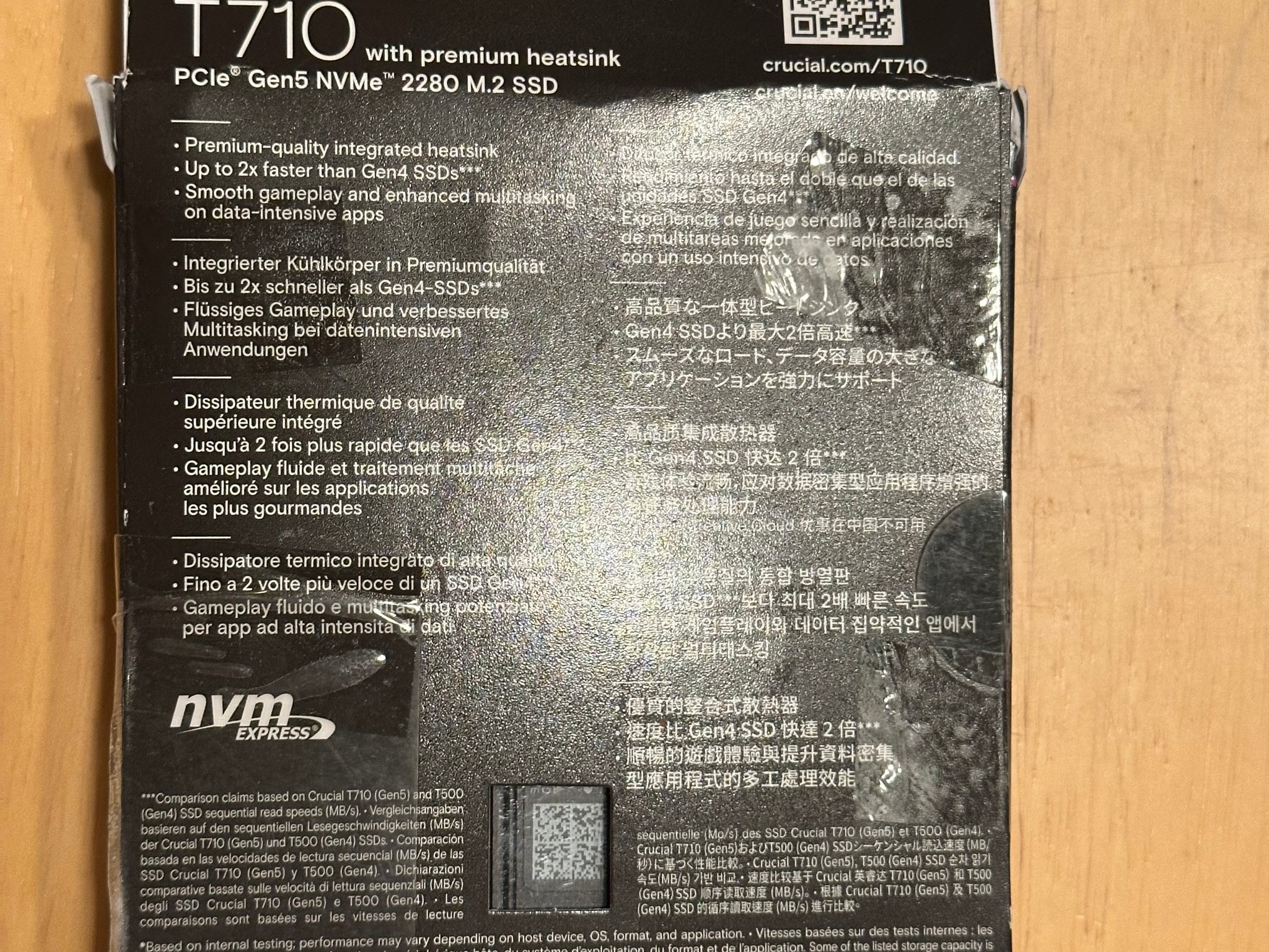 Crucial T710 1TB 3D TLC NAND Gen 5 x4 NVMe M.2 2280 Internal SSD with Heatsink