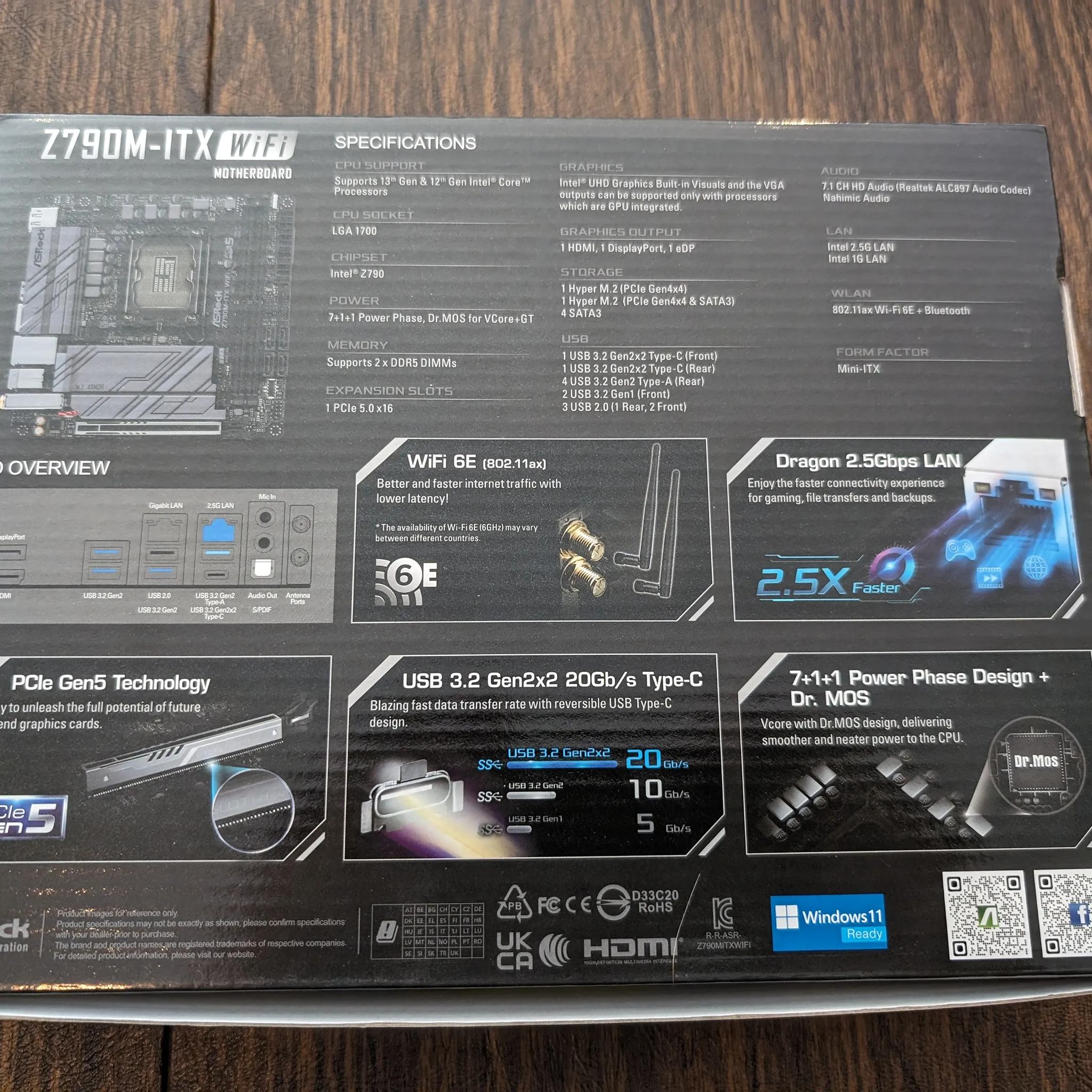 Asrock Z790M-ITX WiFi Motherboard - NEW