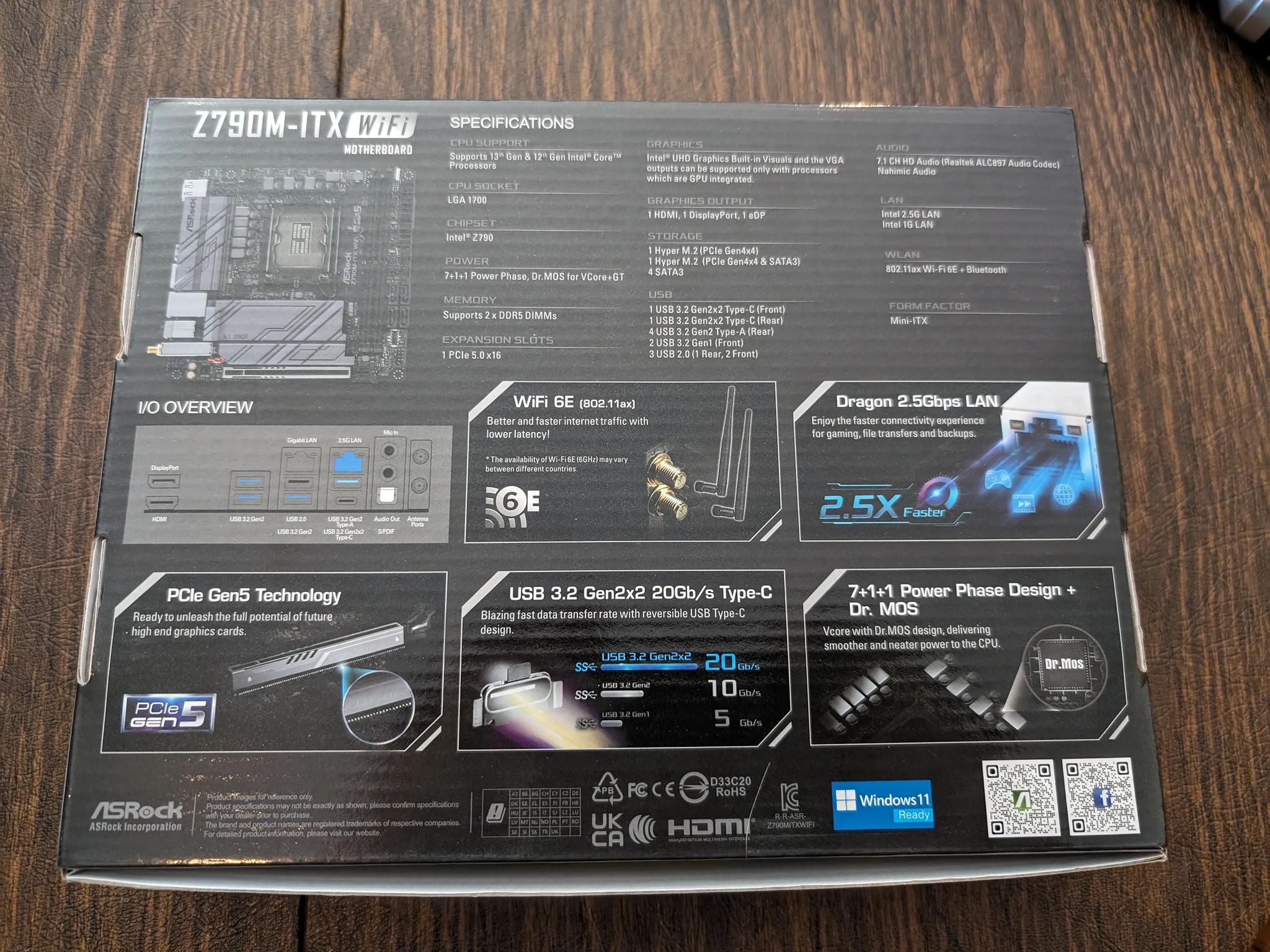 Asrock Z790M-ITX WiFi Motherboard - NEW