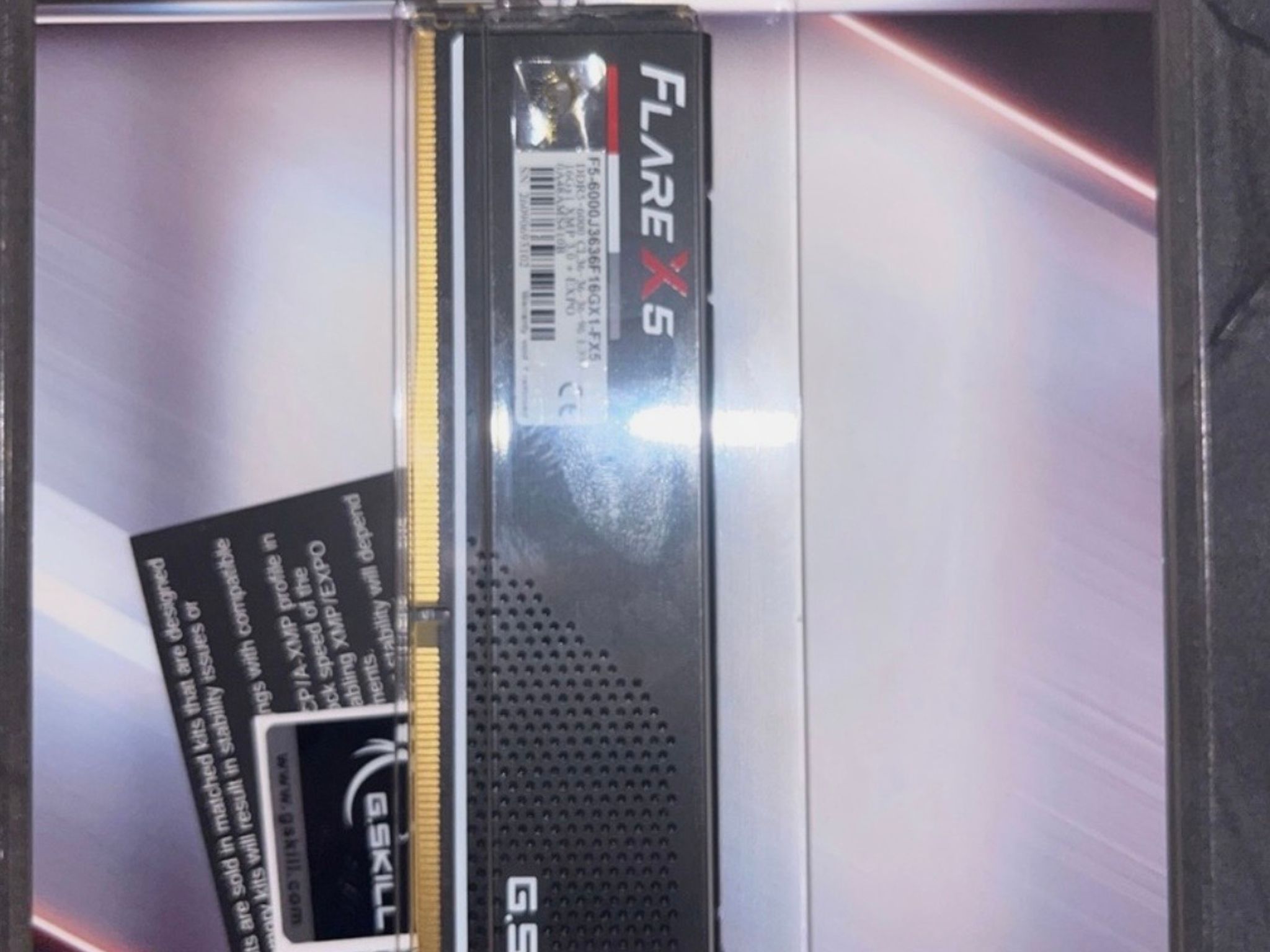 G.Skill Flare X5 16GB (1 x 16GB) DDR5-6000 PC5- 48000 CL36 Single Channel Desktop Memory