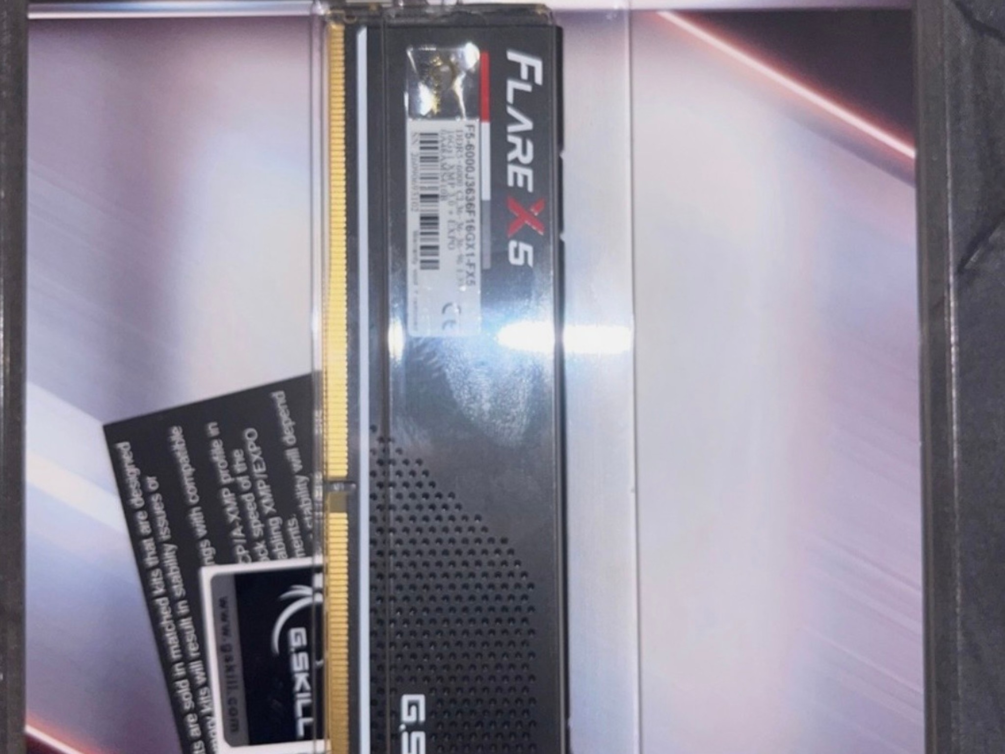 G.Skill Flare X5 16GB (1 x 16GB) DDR5-6000 PC5- 48000 CL36 Single Channel Desktop Memory