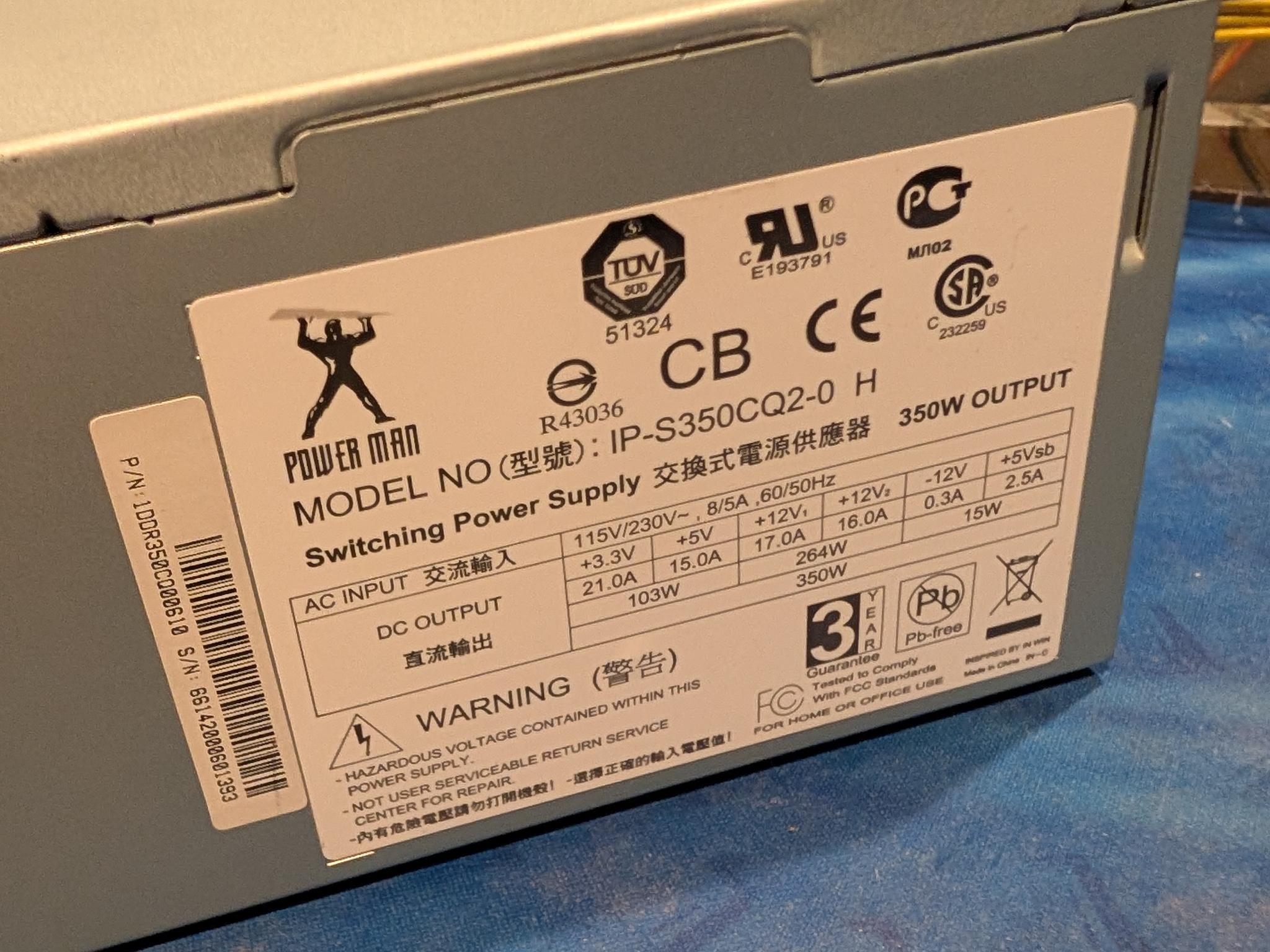 350W " powerman" PSU