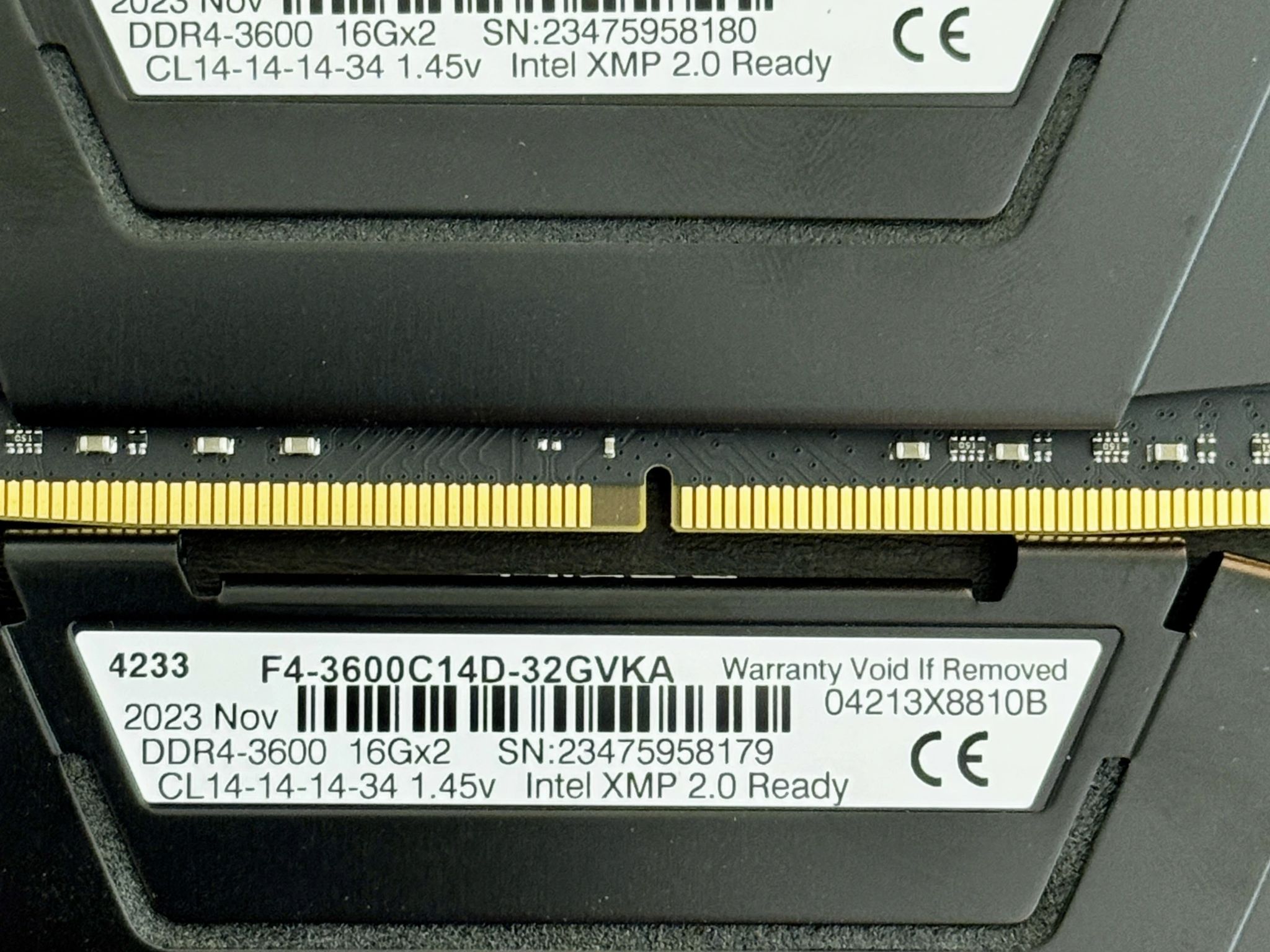 G.SKILL Ripjaws V 32 GB (2×16 GB) DDR4-3600 CL14 Desktop DRAM Kit