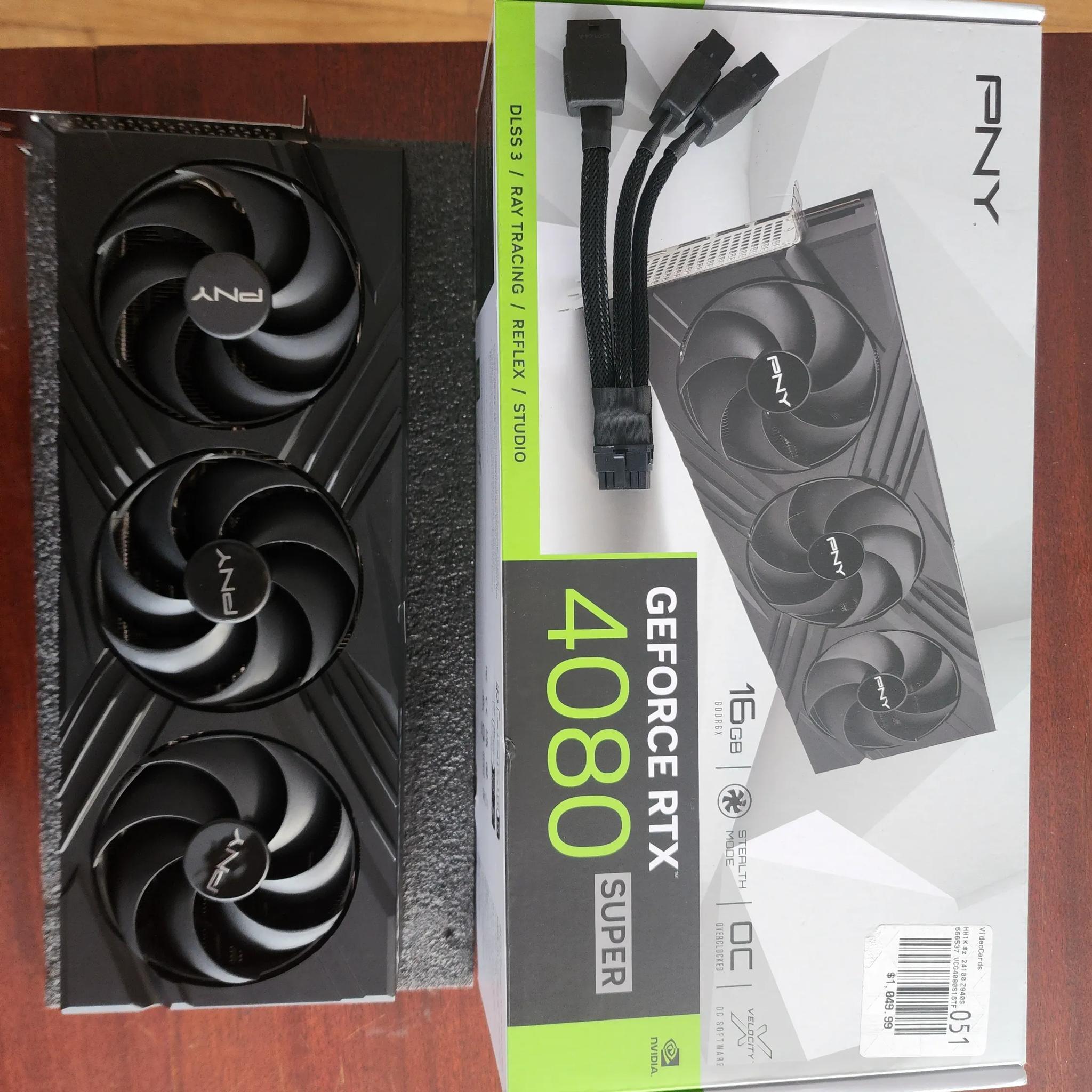 Up for grabs, A pristine, used PNY Verto RTX 4080 Super OC 16gb DDR6