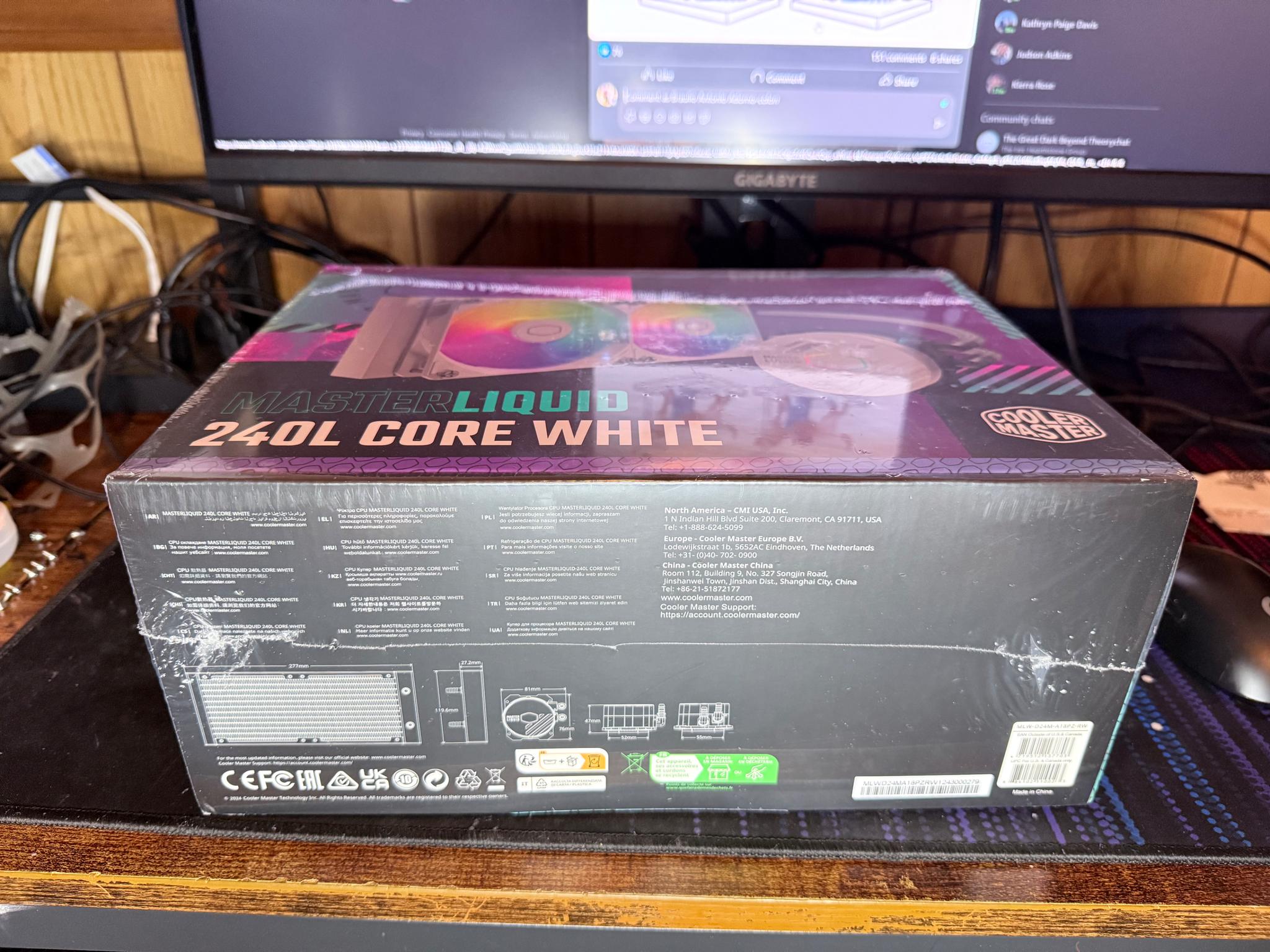 BNIB Cooler Master 240L Core 240mm White AIO Cooler