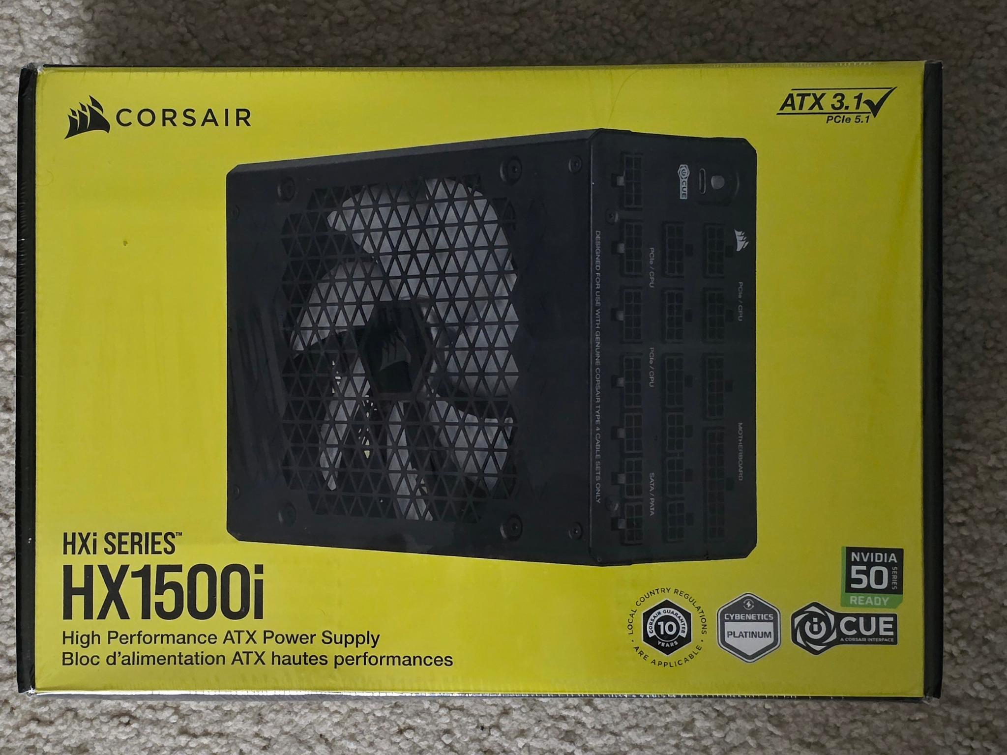 Corsair HX1500i 1500W ATX 3.1 80+ Platinum Fully Modular Power Supply Brand New Sealed