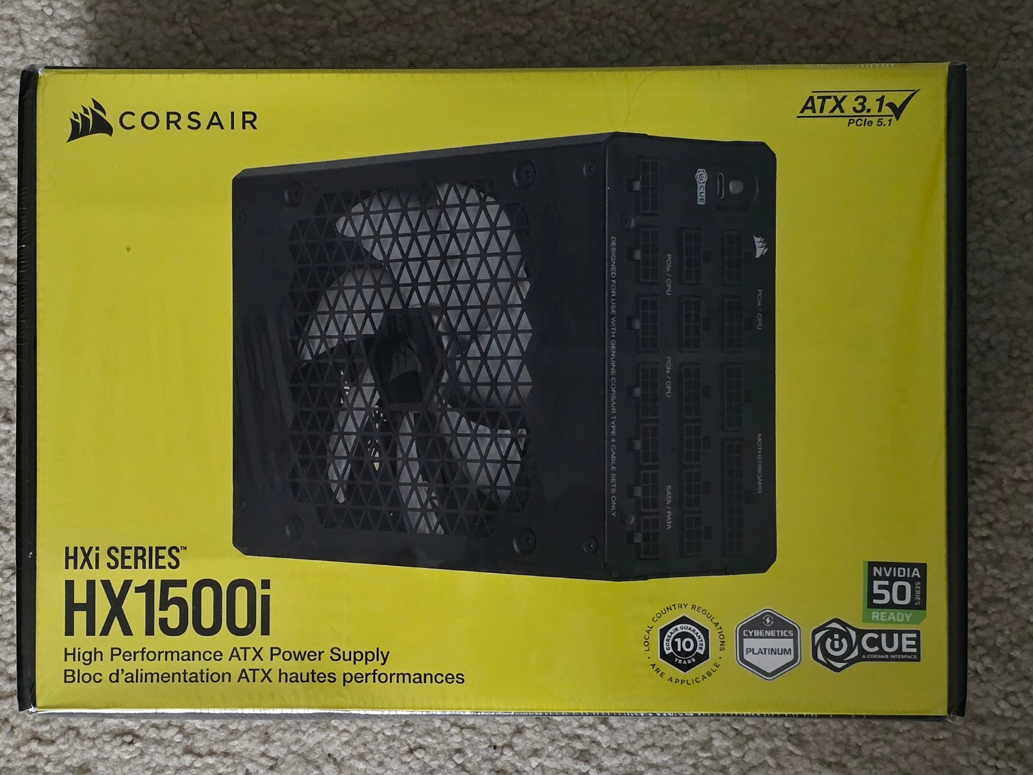 Corsair HX1500i 1500W ATX 3.1 80+ Platinum Fully Modular Power Supply Brand New Sealed