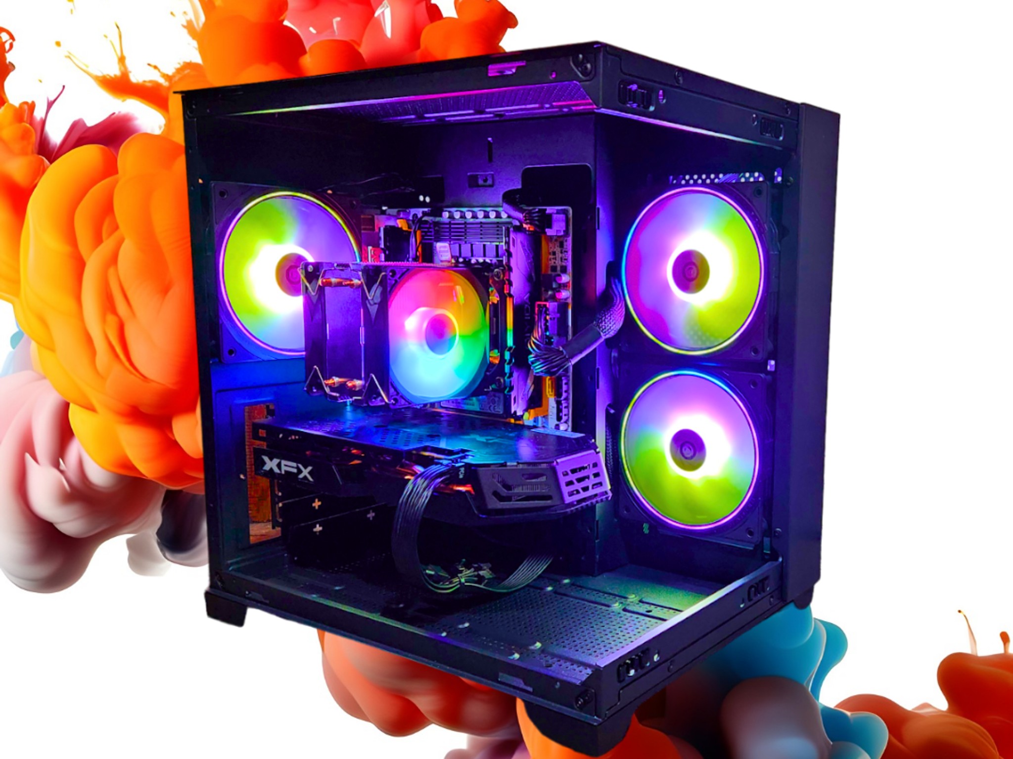 💡Luminance 🌜: RX 580 8GB | Xeon E5 2650 V4 | 16GB DDR4 RAM | 512GB SSD | 5 RGB Fans | Black RGB PC