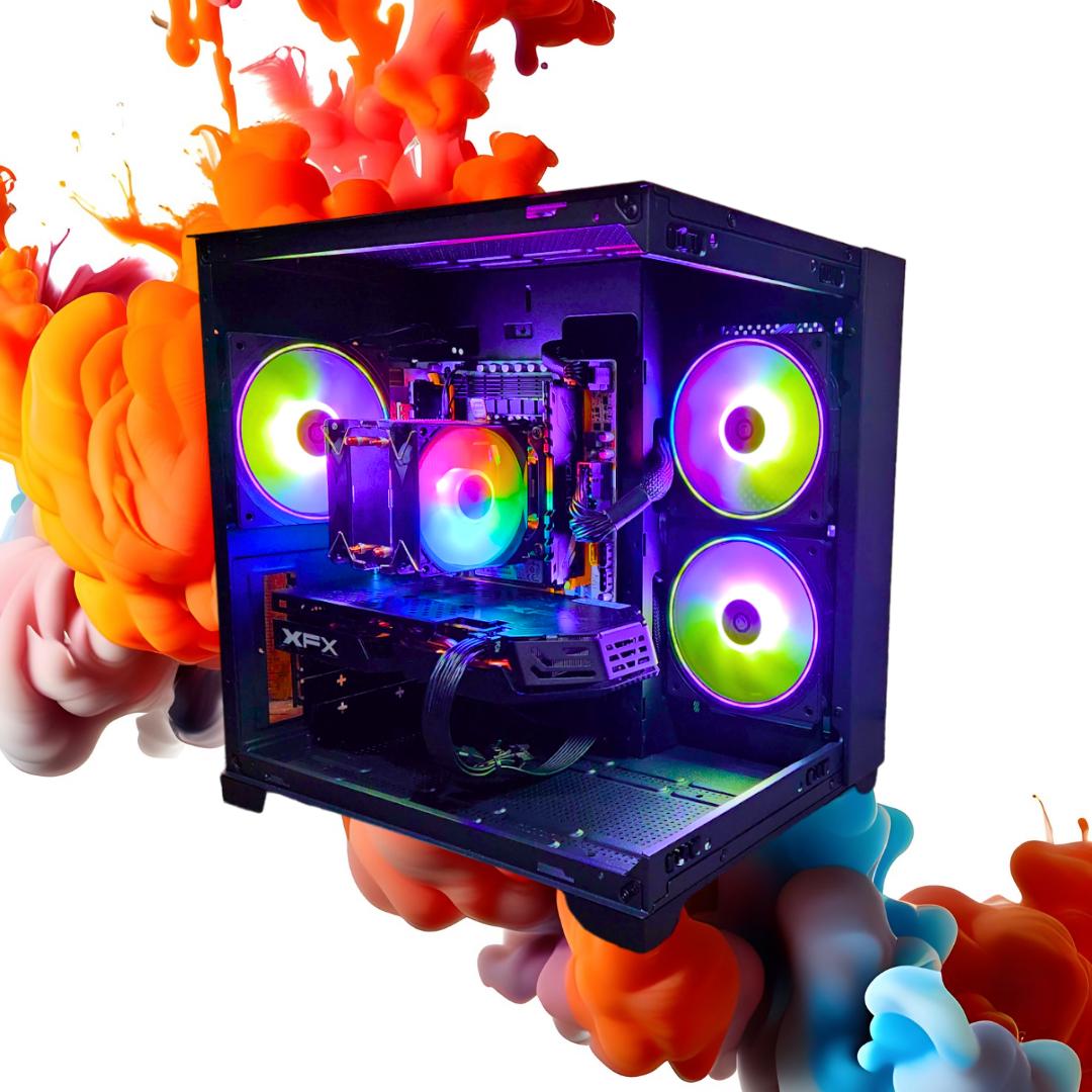 💡Luminance 🌜: RX 580 8GB | Xeon E5 2650 V4 | 16GB DDR4 RAM | 512GB SSD | 5 RGB Fans | Black RGB PC