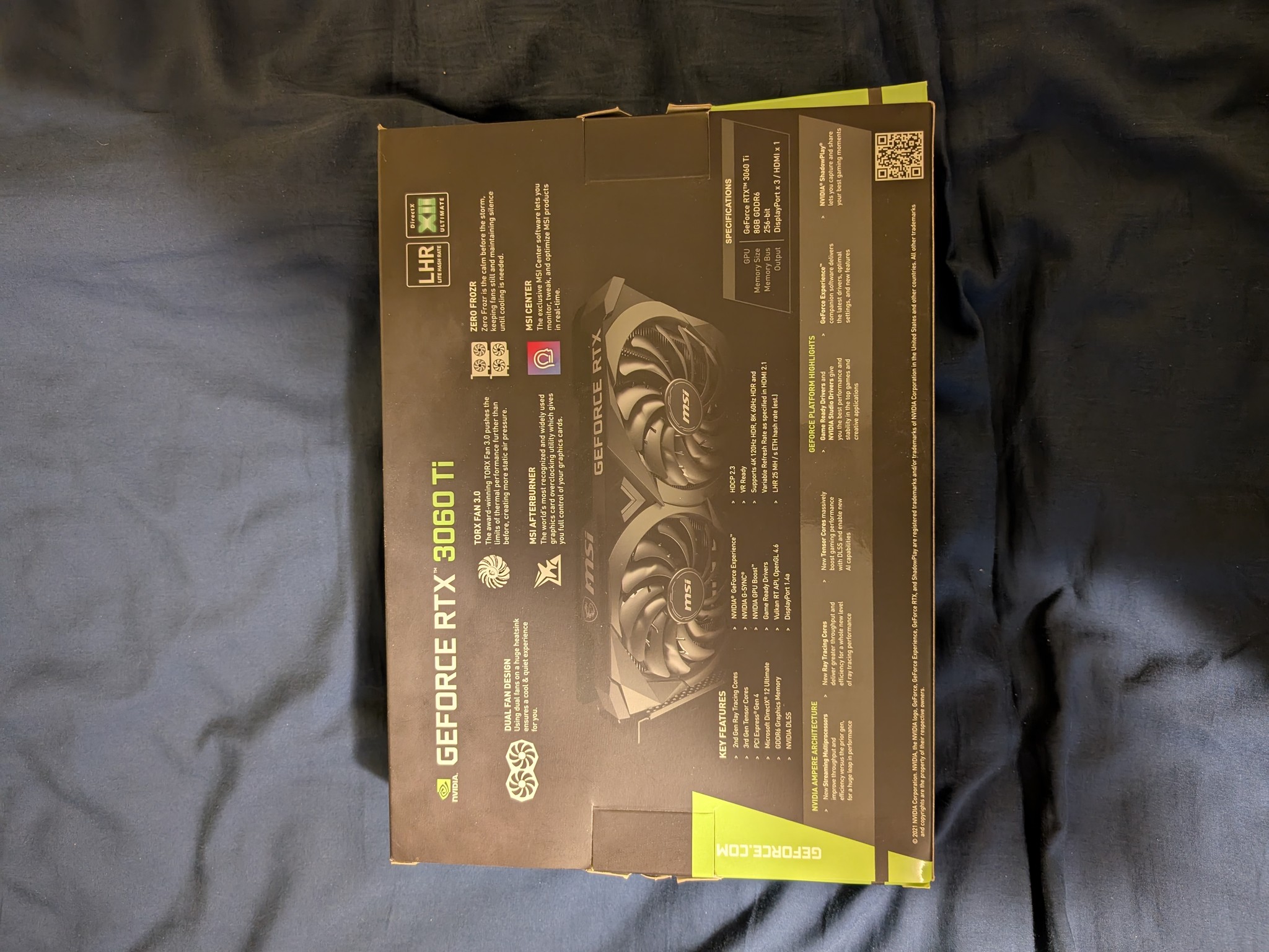 MSI GeForce RTX 3060 Ti VENTUS 2X 8G V1 LHR Used