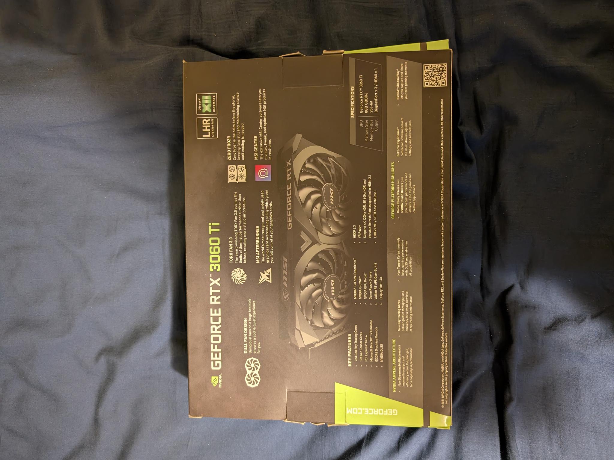 MSI GeForce RTX 3060 Ti VENTUS 2X 8G V1 LHR Used