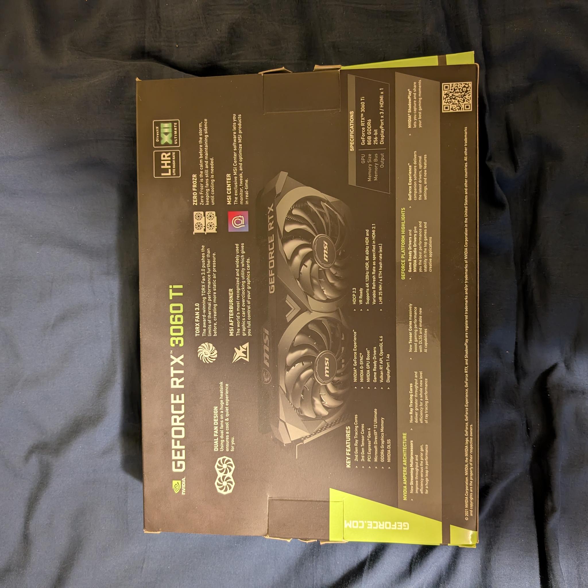 MSI GeForce RTX 3060 Ti VENTUS 2X 8G V1 LHR Used