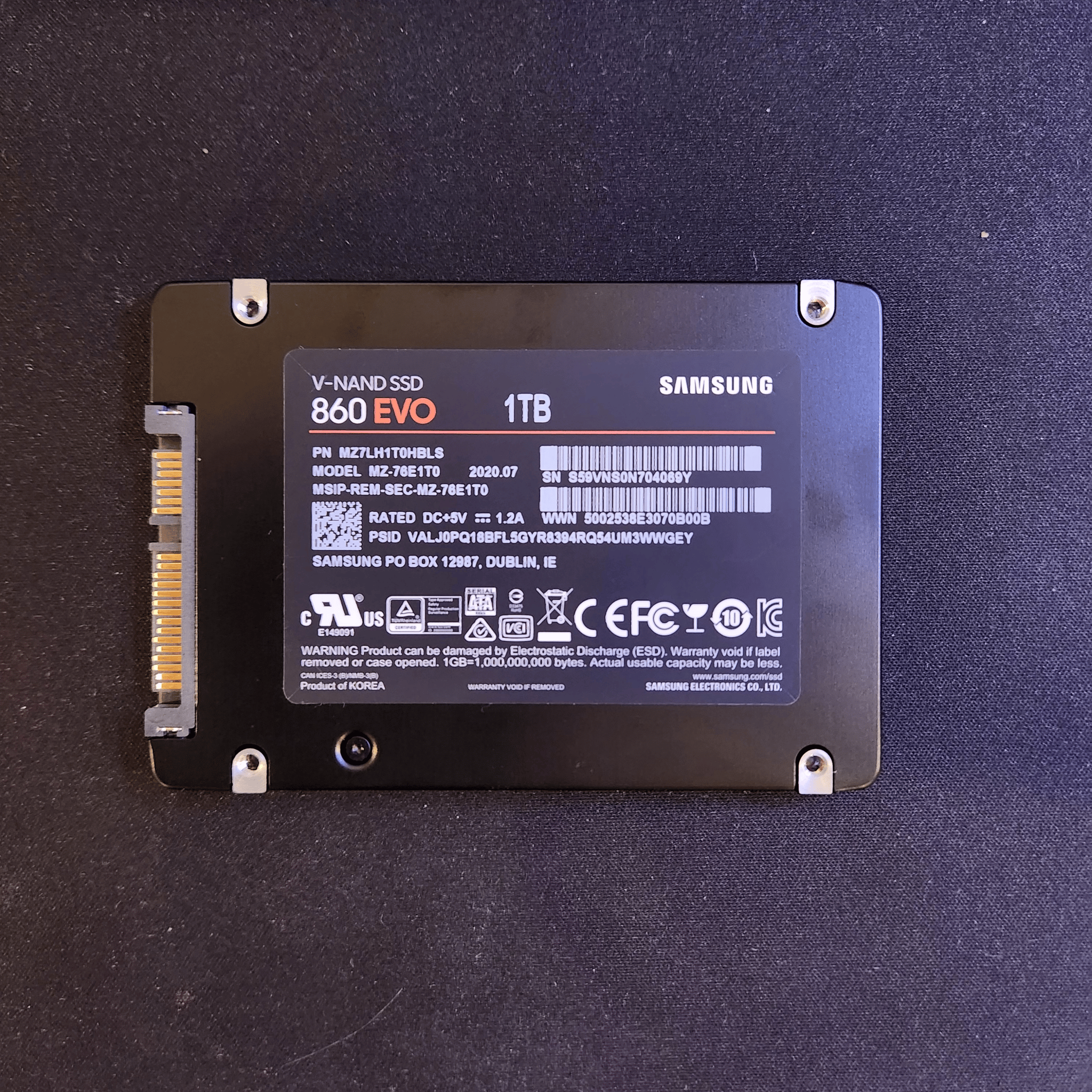 Samsung 860 EVO 1TB SATA SSD - Used