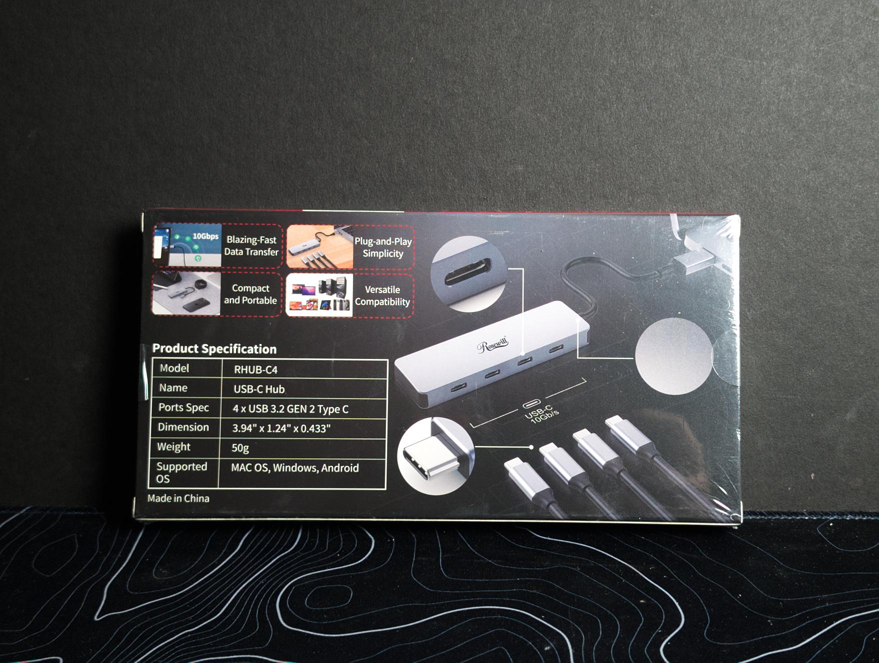 Rosewill 10Gbps 4-1 USB 3.2 Type C Splitter / USB Hub