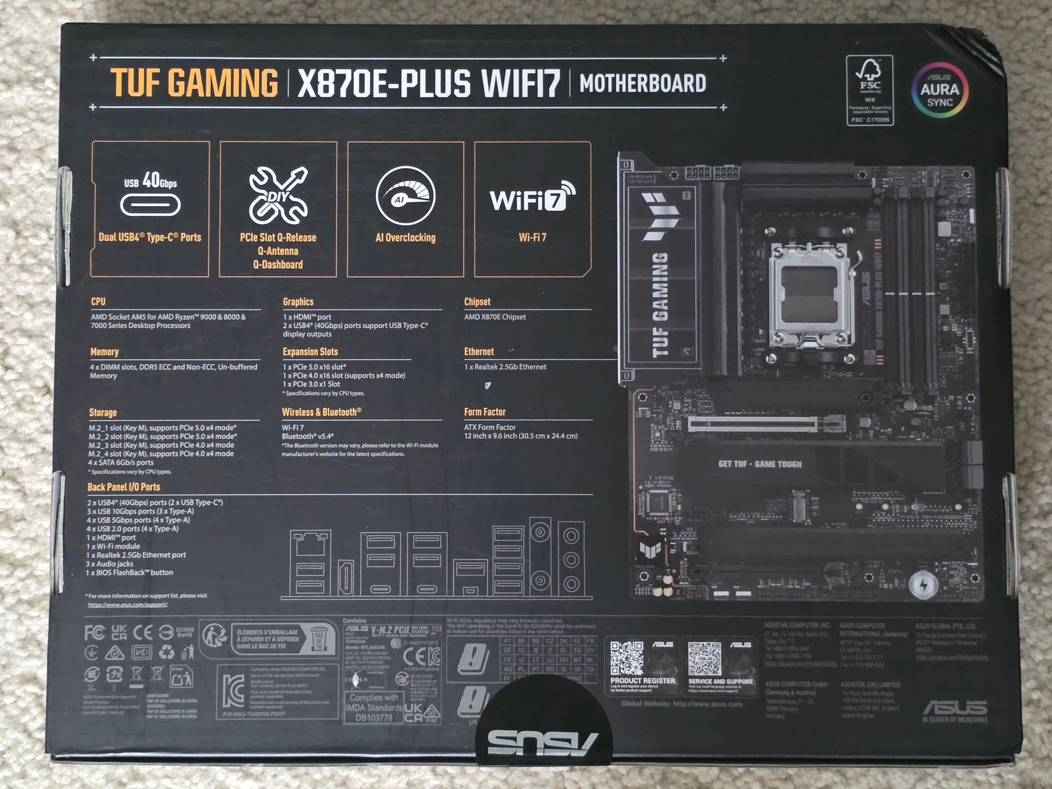 ASUS TUF GAMING X870E-PLUS WIFI7 AM5 Brand New Sealed