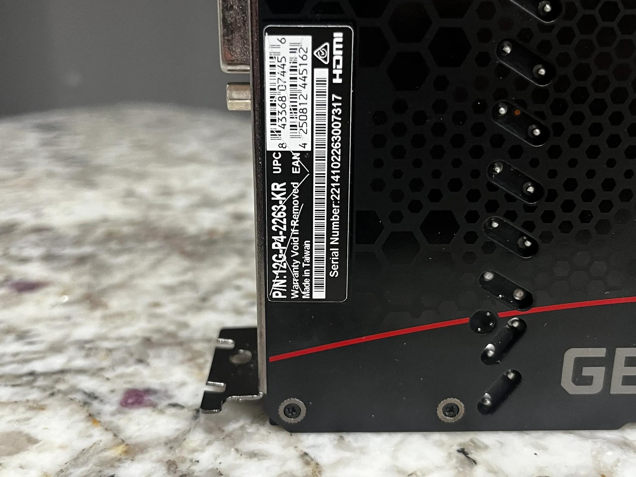 EVGA XC BLACK GAMING GeForce RTX 2060 12 GB Video Card