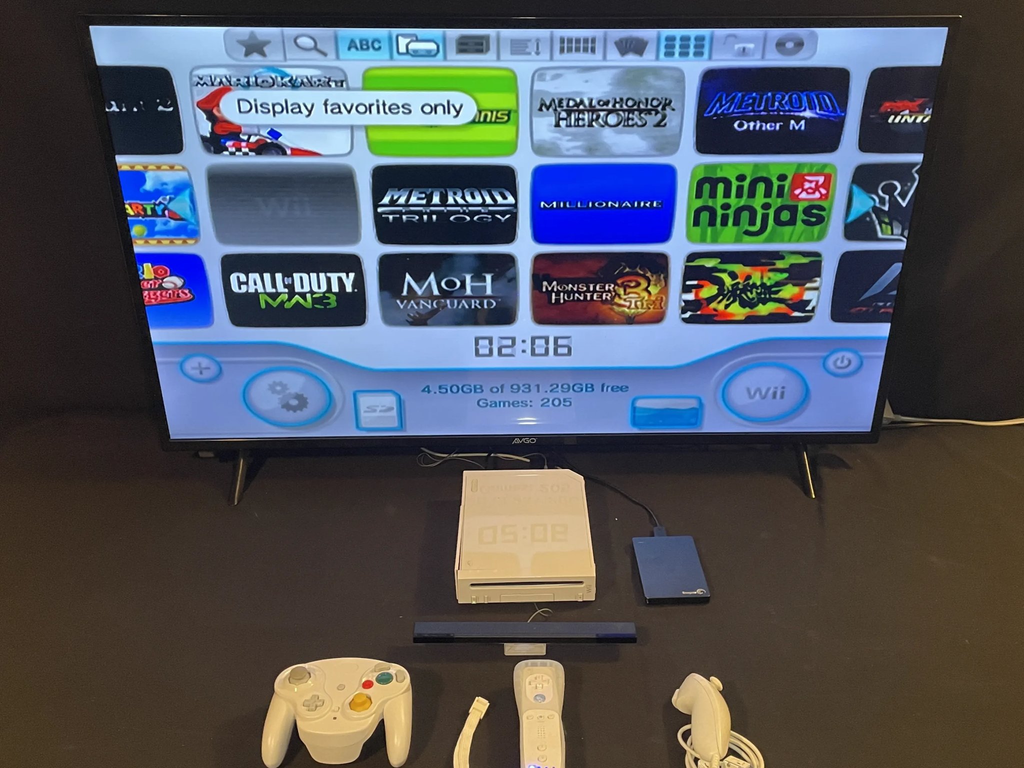 Nintendo Wii 1TB HDMI White Wii Mote White Wireless Gamecube Controller +Games/Accessories