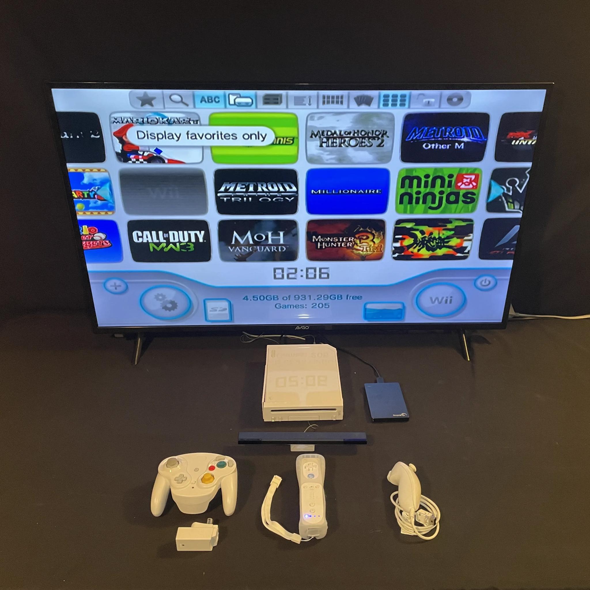 Nintendo Wii 1TB HDMI White Wii Mote White Wireless Gamecube Controller +Games/Accessories