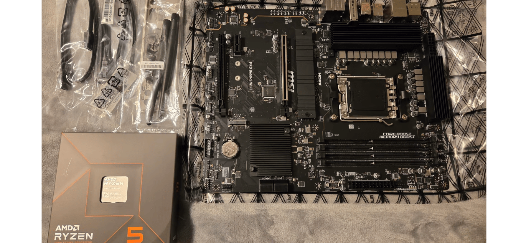 New Ryzen 5 7600x MSI PRO B650-S WiFi Motherboard