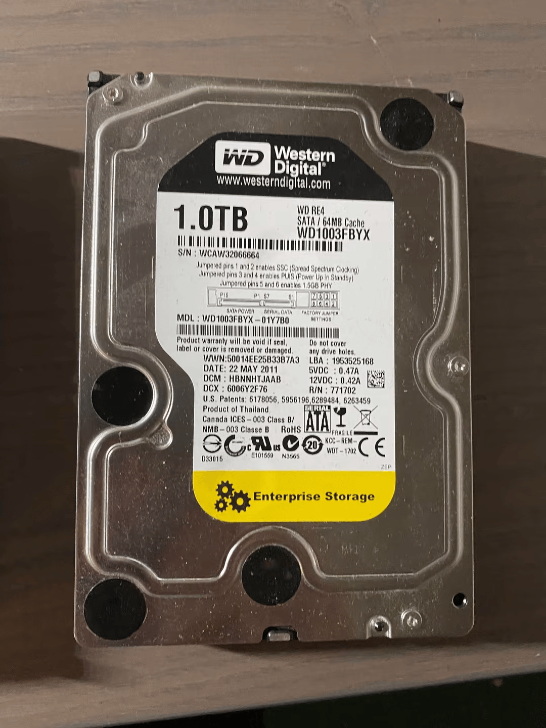 WESTERN DIGITAL BLACK 1 TB HDD 