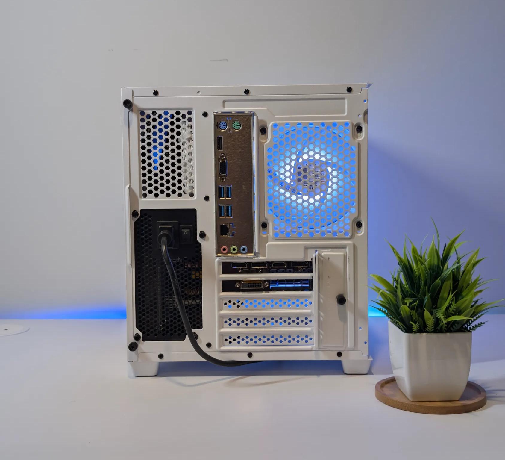 RYZEN 5 | GTX 1080 EVGA FTW2 | 16GB RAM | 500GB 4X4 NVME SSD | WINDOWS 11 PRO | WHITE GAMING PC