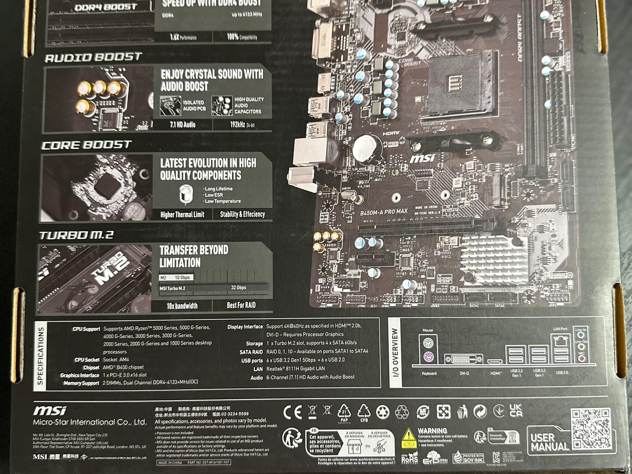 MSI B450M-A Pro Max - AM4 Motherboard