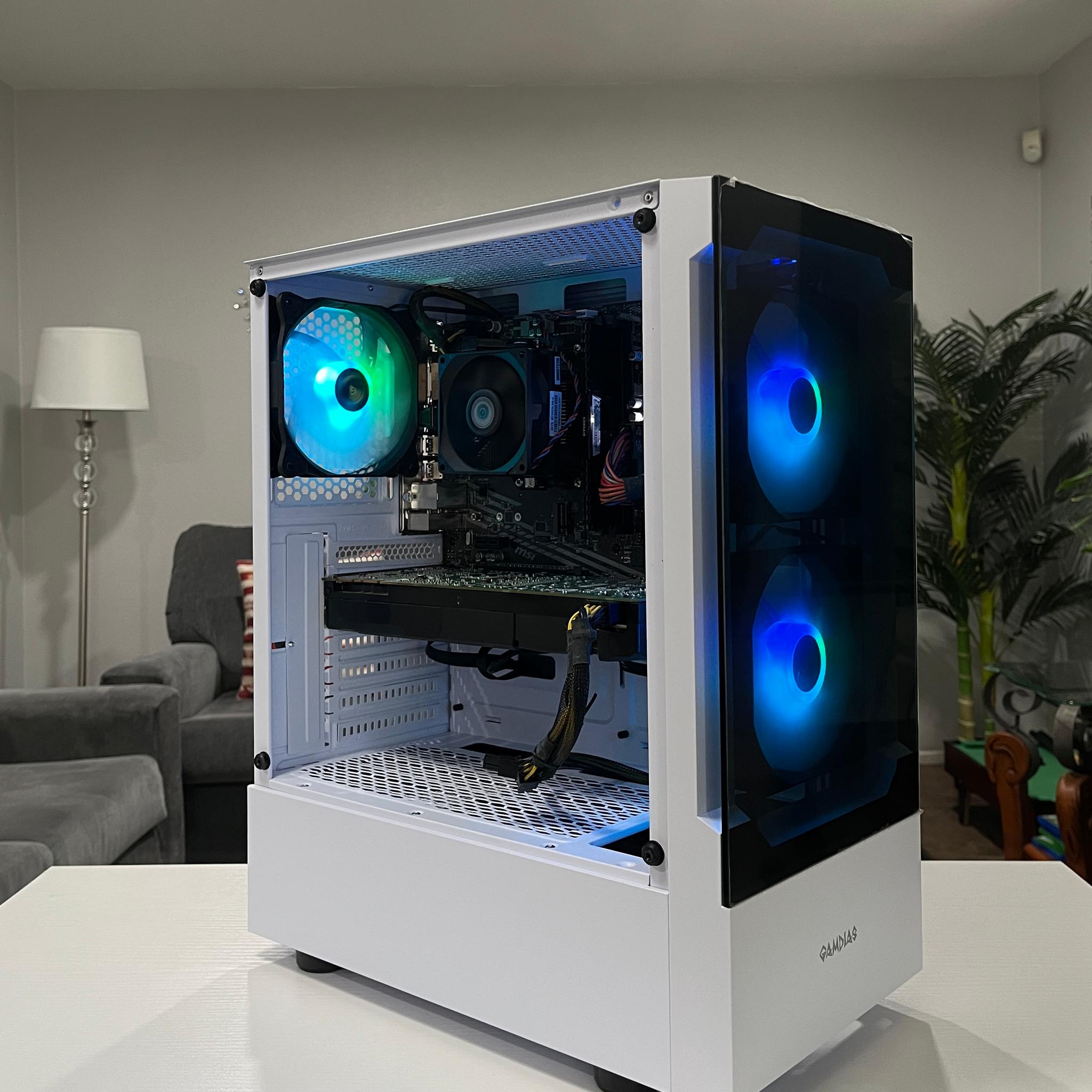 GTX 1080 8GB, Ryzen 5 2600X, 8GB RAM | White RGB Gaming Computer/PC